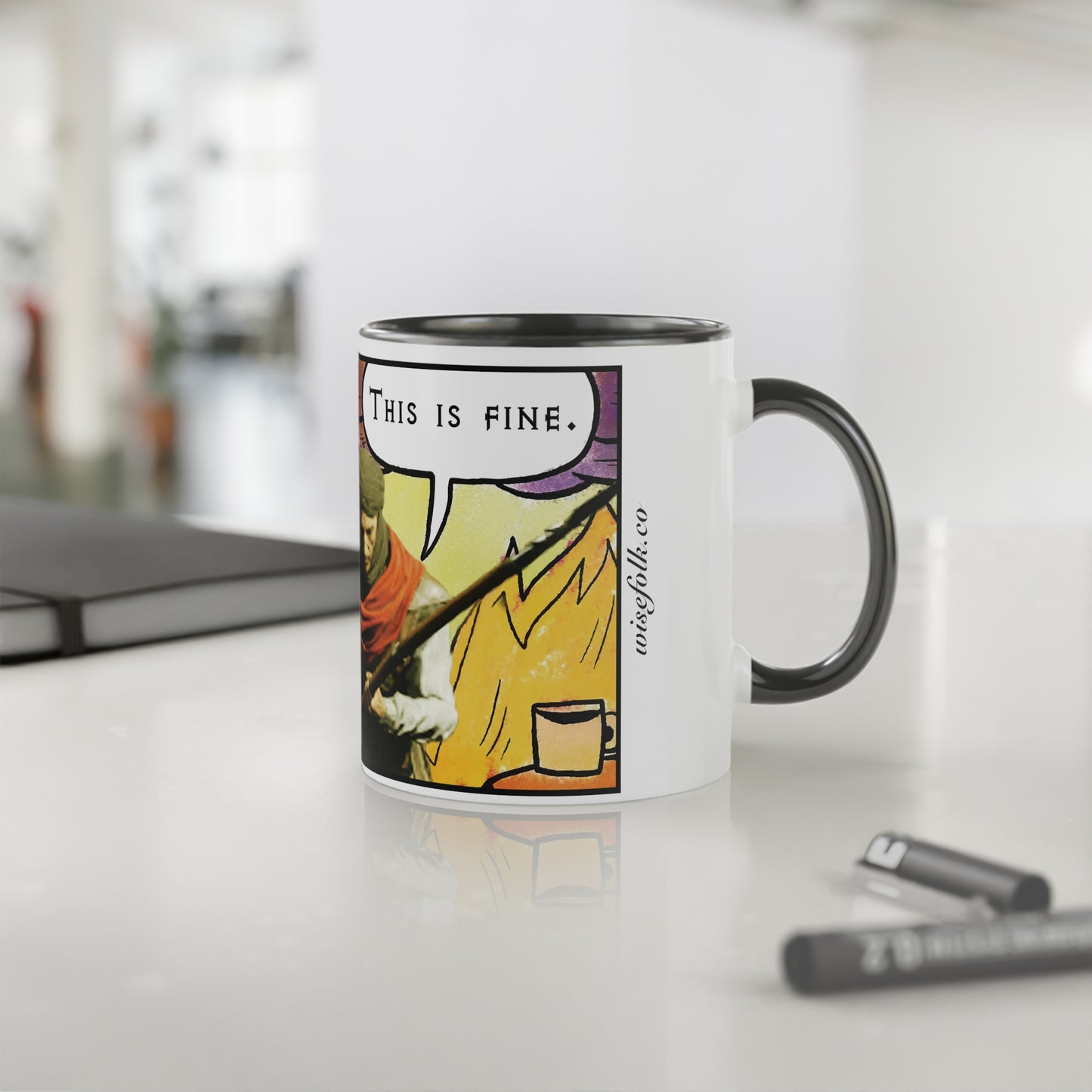 EU Product - "This is fine" Travincal 11oz Coffee Mug – For Diablo II Resurrected Players and Coffee Lovers