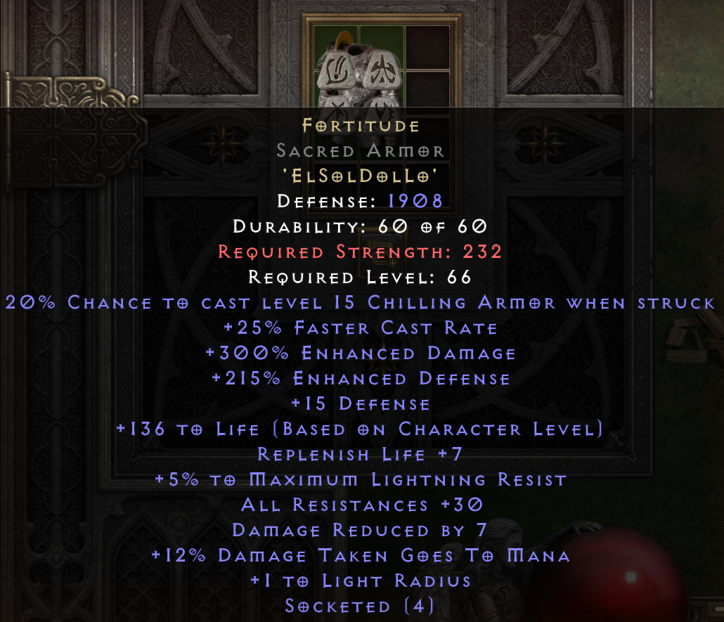 The FORTITUDE 'El Sol Dol Lo' Runeword - Superior Full Zip Hooded Gildan Sweatshirt Hoodie Base