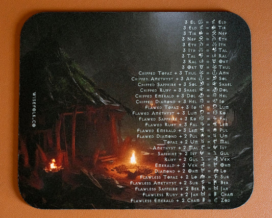 Diablo II Resurrected Horadric Cube Recipes Square Gamer Mouse Pad