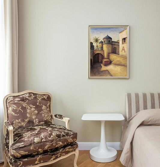 De_Dust2 Catwalk and Mid to Bombsite A - Counter-Strike Art Digital Painting Poster Framed Wall Print