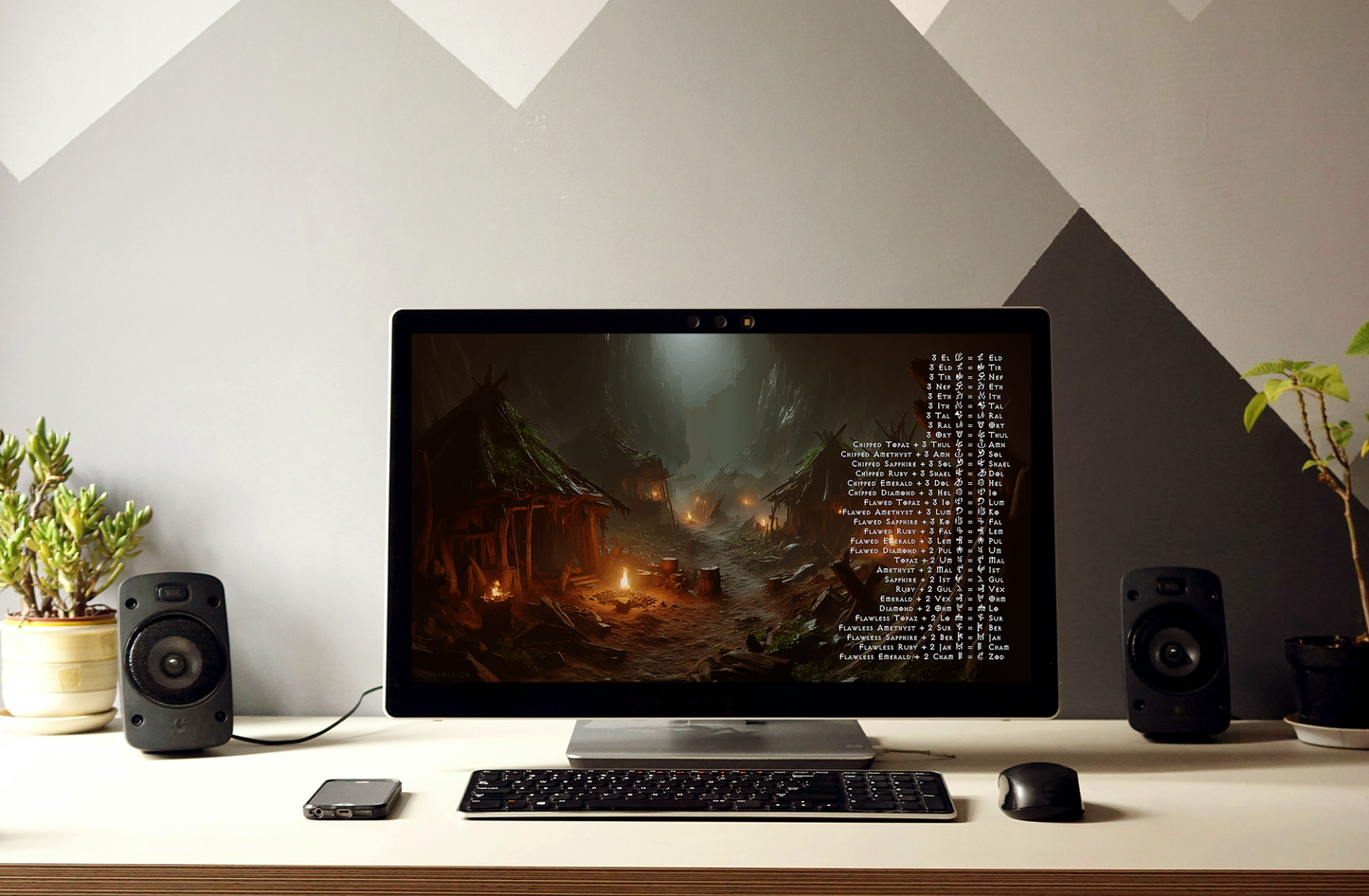 Diablo II Resurrected Horadric Cube Recipe Wallpaper - Digital Files