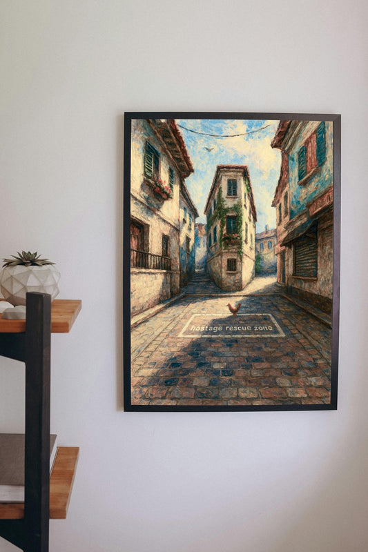Cs_Italy CT Spawn Site - Counter-Strike Art Digital Painting Poster Framed Wall Print
