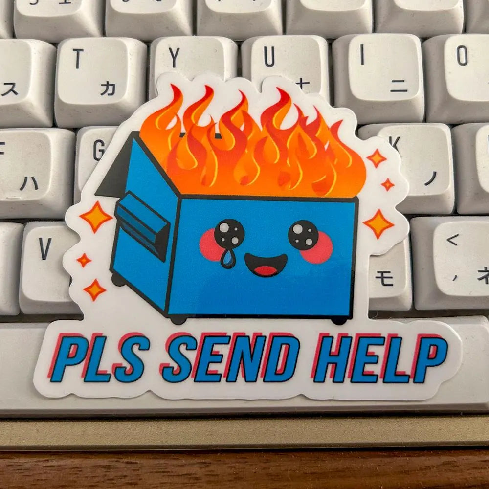 Please Send Help - Funny Waterproof Sticker for Laptops, Water Bottles and Smooth Surfaces