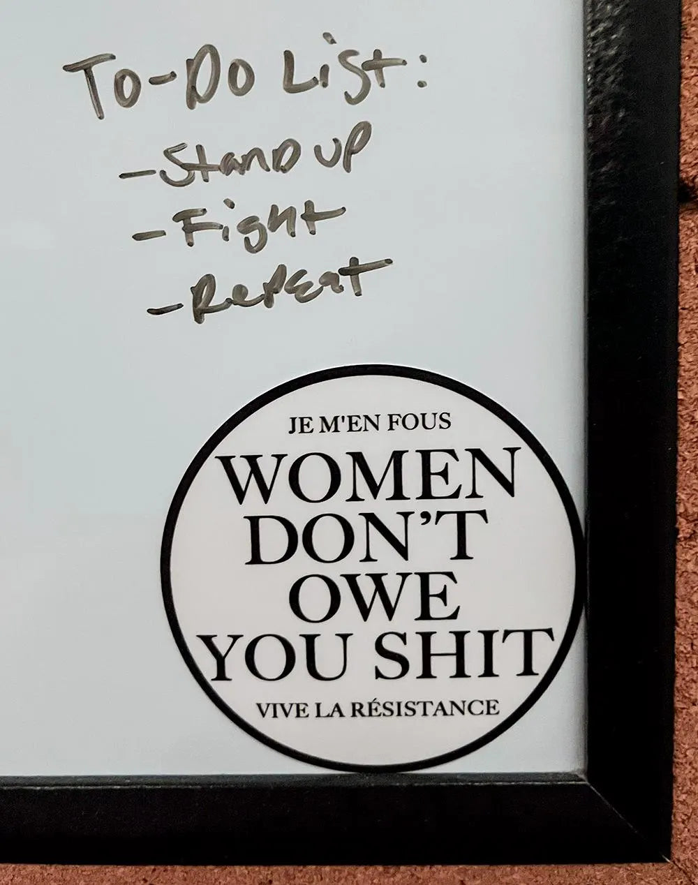 Women Dont Owe You Shit, Je M'en Fous, Vive La Resistance - Funny Waterproof Sticker for Laptops, Water Bottles and Smooth Surfaces