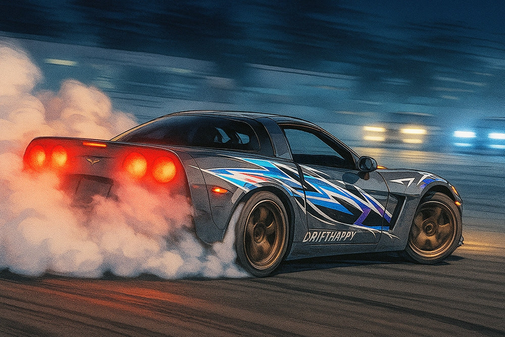 24"x36" DriftHappy Corvette Print 1 – Exclusive Hot-Lap Edition