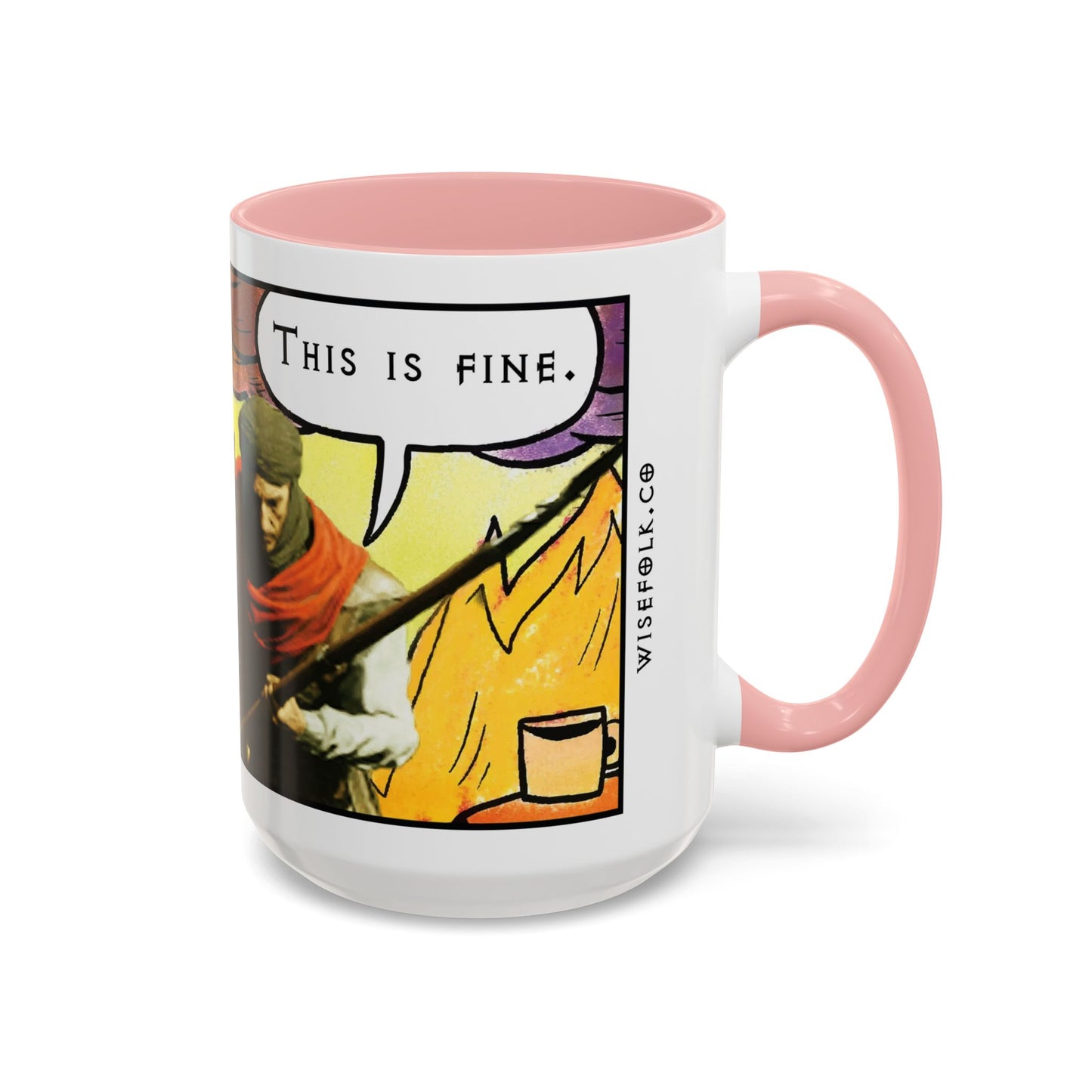 "This is fine" Travincal Mercenary 11oz and 15oz Coffee Mug – For Diablo II Resurrected Players and Coffee Lovers