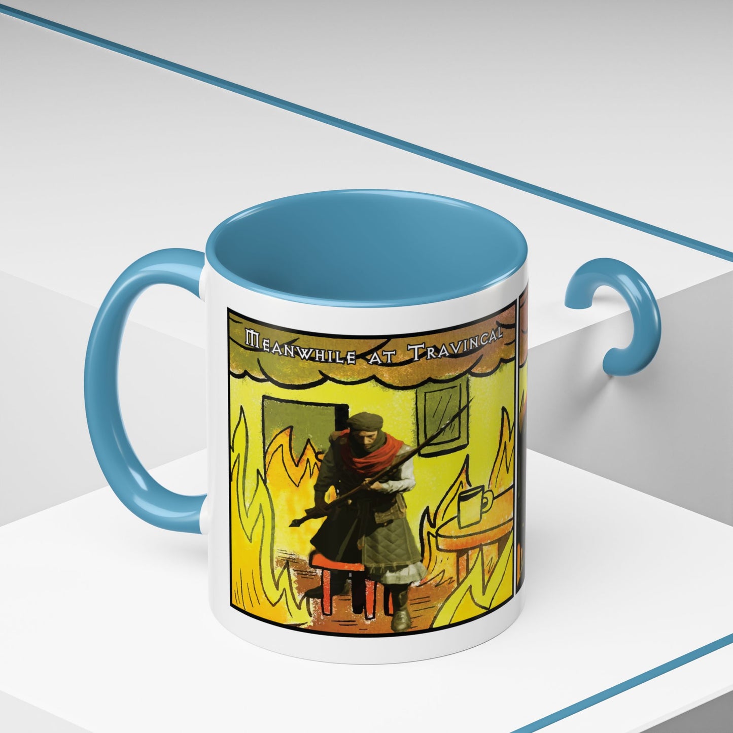 UK Product - "This is fine" Travincal 11oz Coffee Mug – For Diablo II Resurrected Players and Coffee Lovers