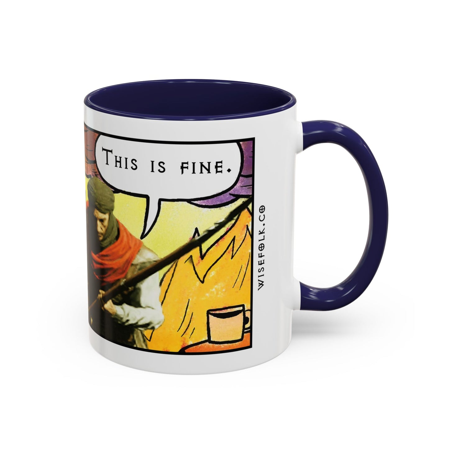 "This is fine" Travincal Mercenary 11oz and 15oz Coffee Mug – For Diablo II Resurrected Players and Coffee Lovers