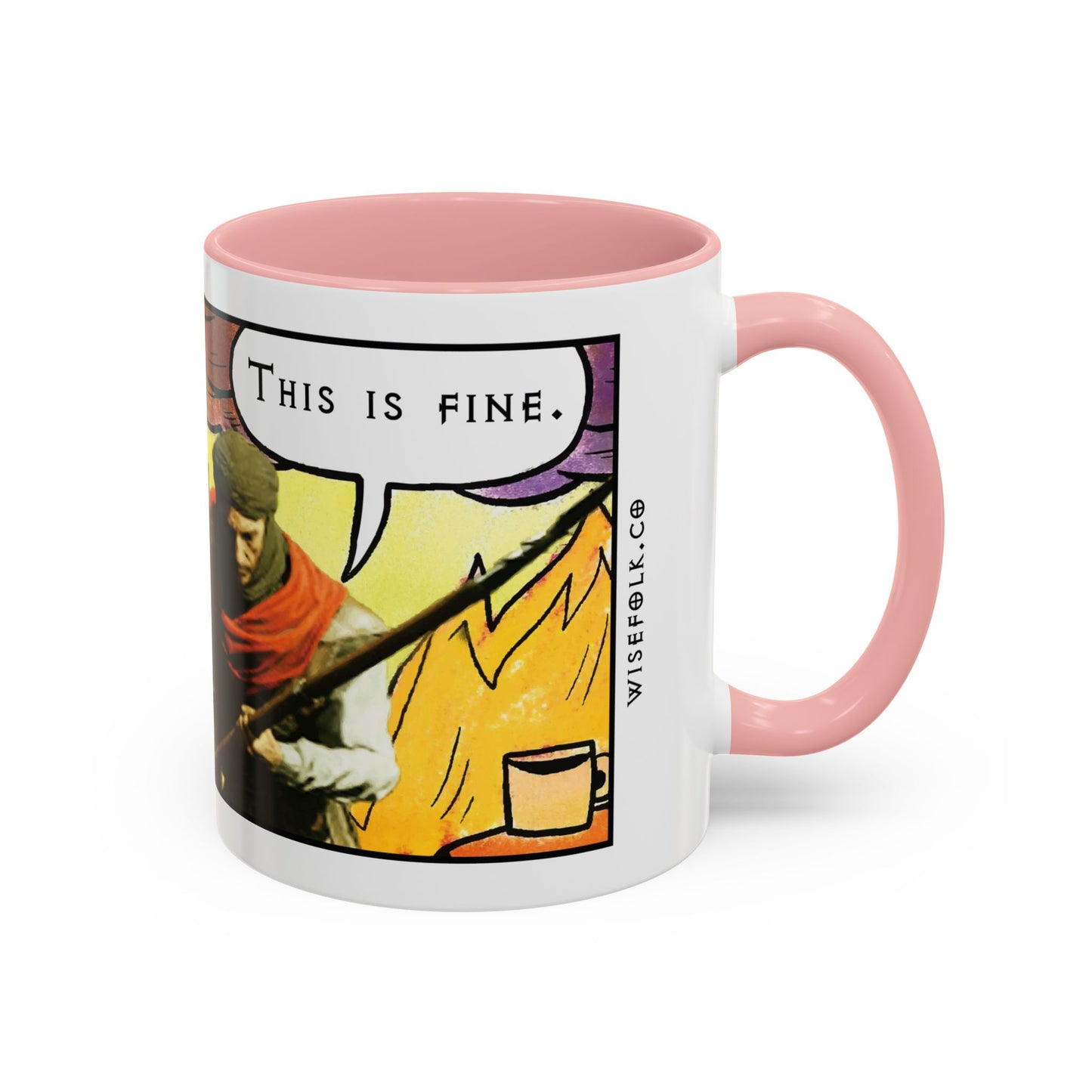 "This is fine" Travincal Mercenary 11oz and 15oz Coffee Mug – For Diablo II Resurrected Players and Coffee Lovers