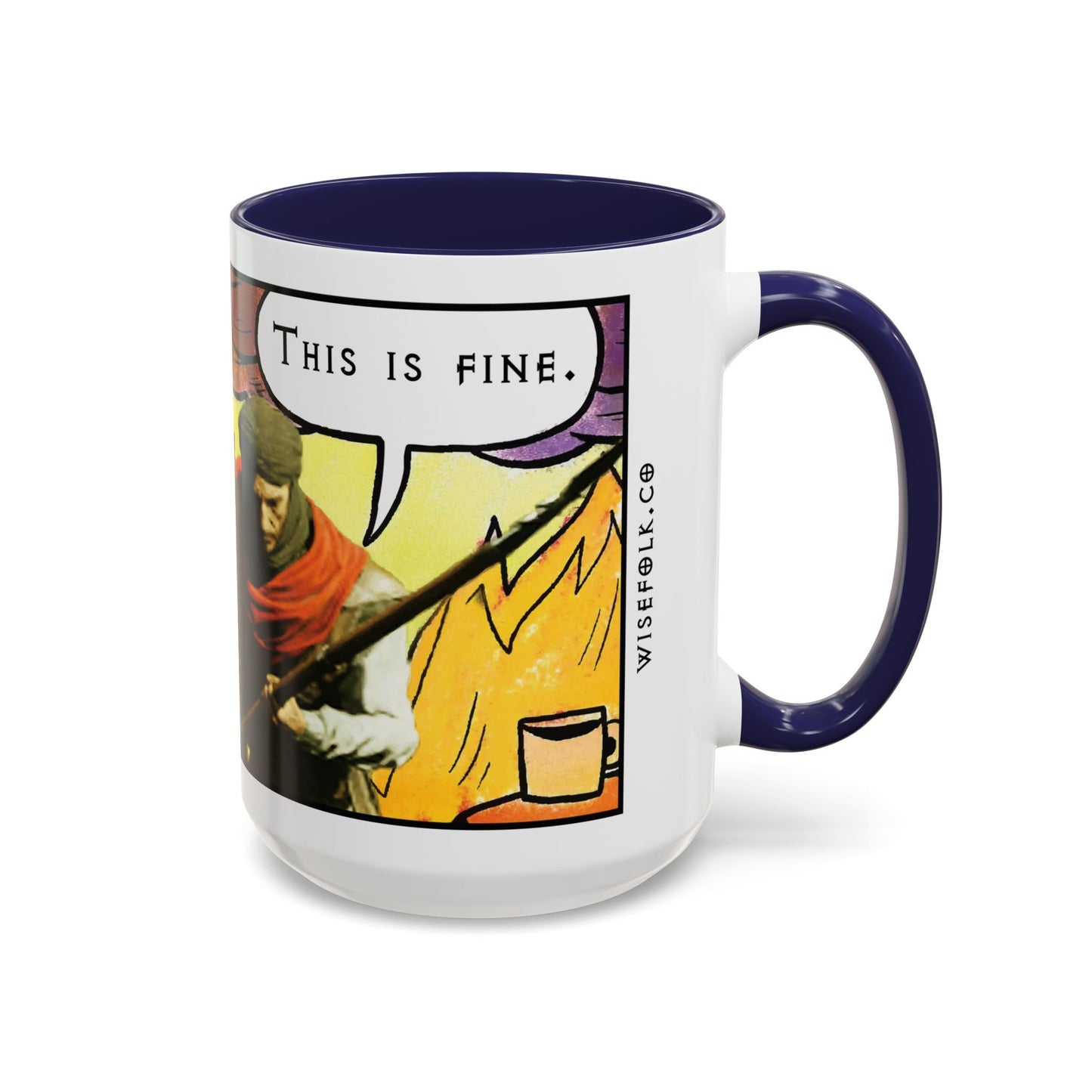 "This is fine" Travincal Mercenary 11oz and 15oz Coffee Mug – For Diablo II Resurrected Players and Coffee Lovers