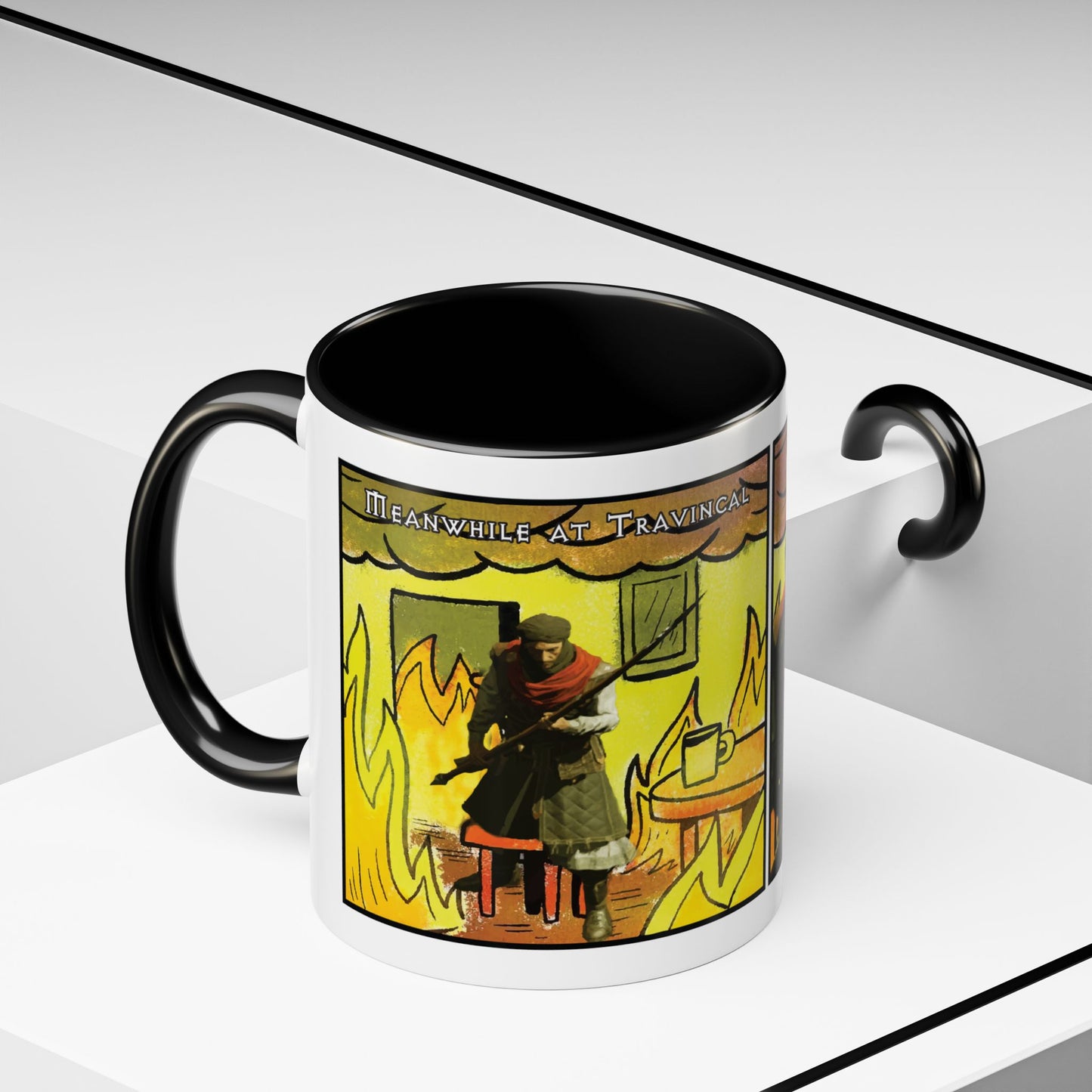 UK Product - "This is fine" Travincal 11oz Coffee Mug – For Diablo II Resurrected Players and Coffee Lovers