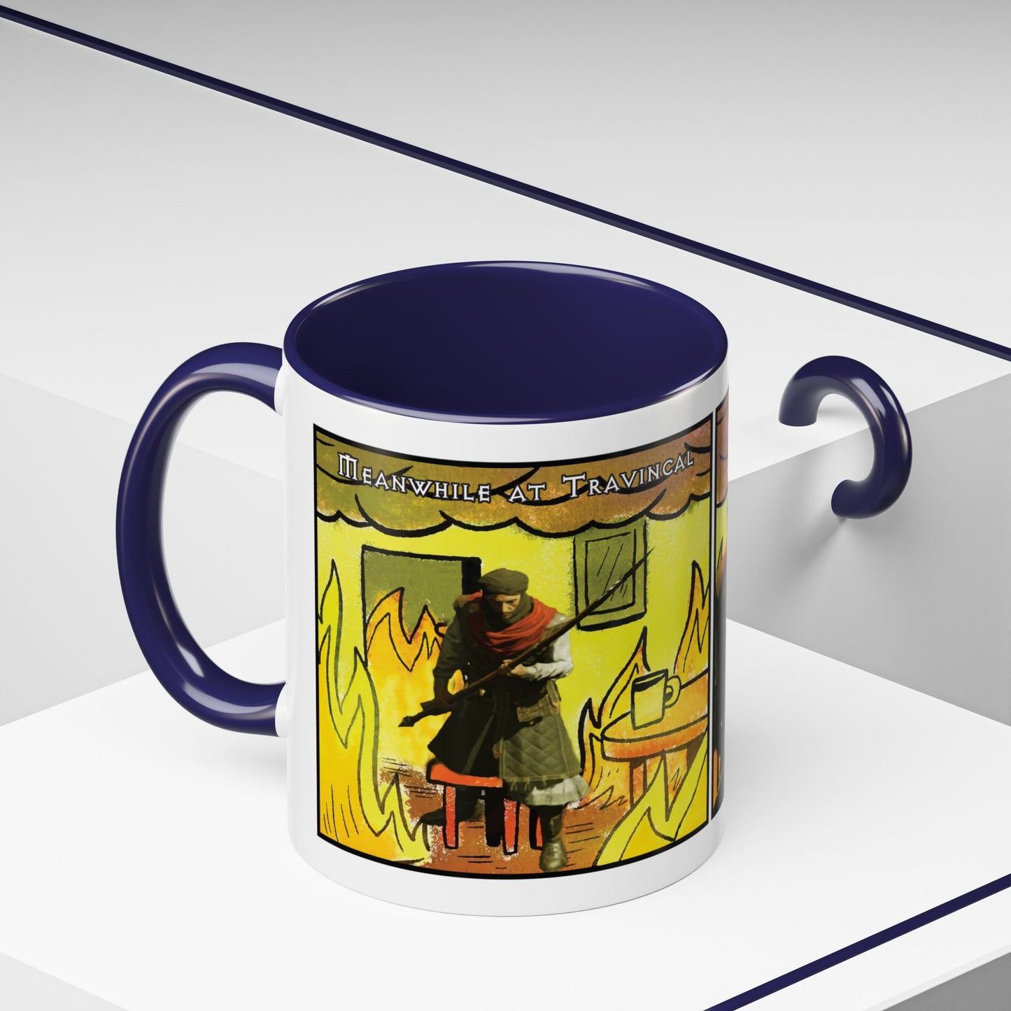 UK Product - "This is fine" Travincal 11oz Coffee Mug – For Diablo II Resurrected Players and Coffee Lovers