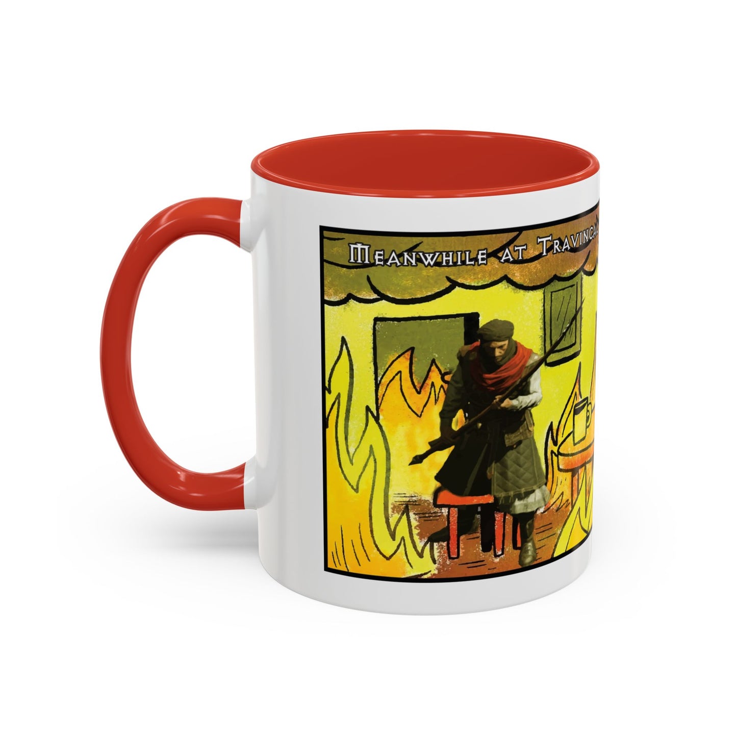 "This is fine" Travincal Mercenary 11oz and 15oz Coffee Mug – For Diablo II Resurrected Players and Coffee Lovers