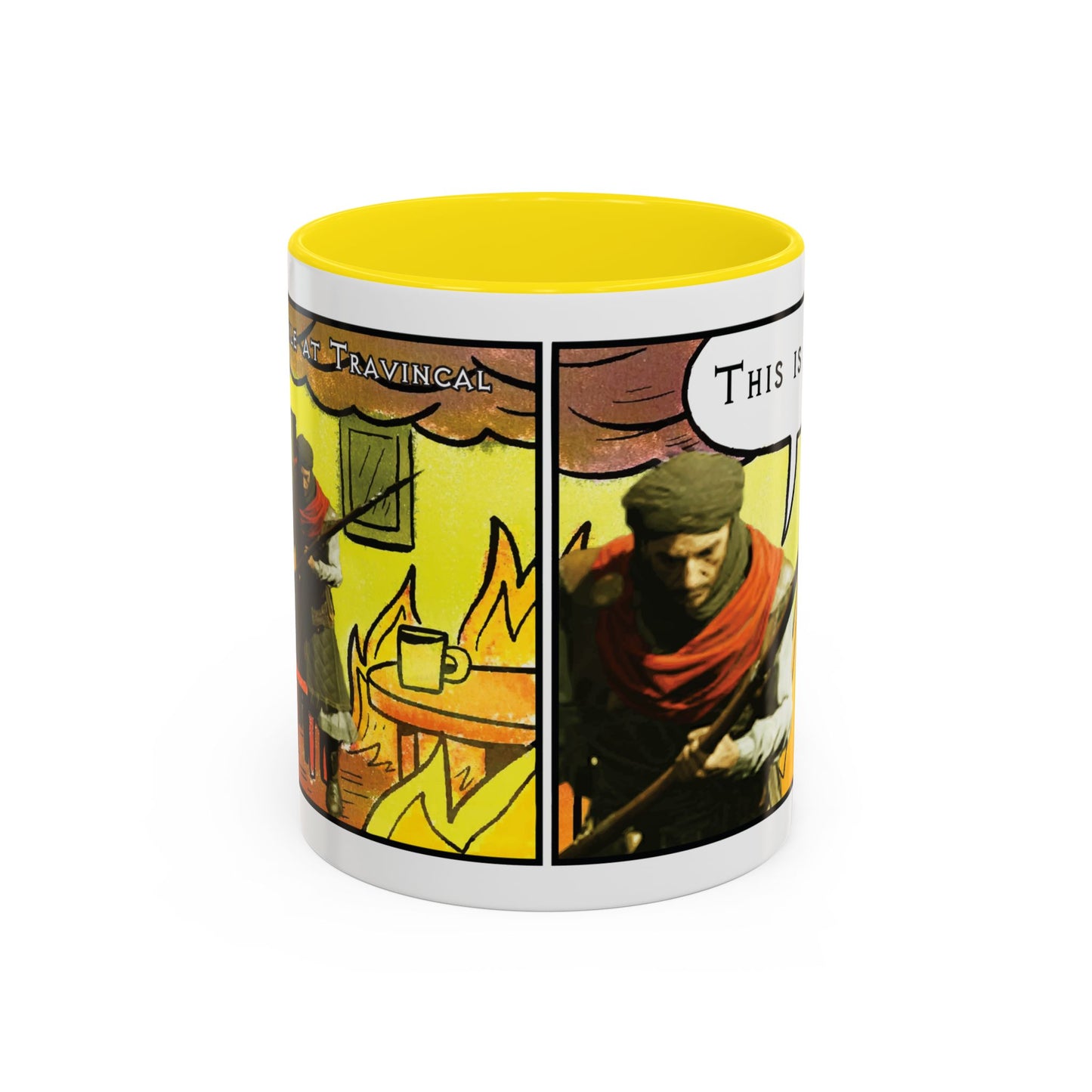 UK Product - "This is fine" Travincal 11oz Coffee Mug – For Diablo II Resurrected Players and Coffee Lovers