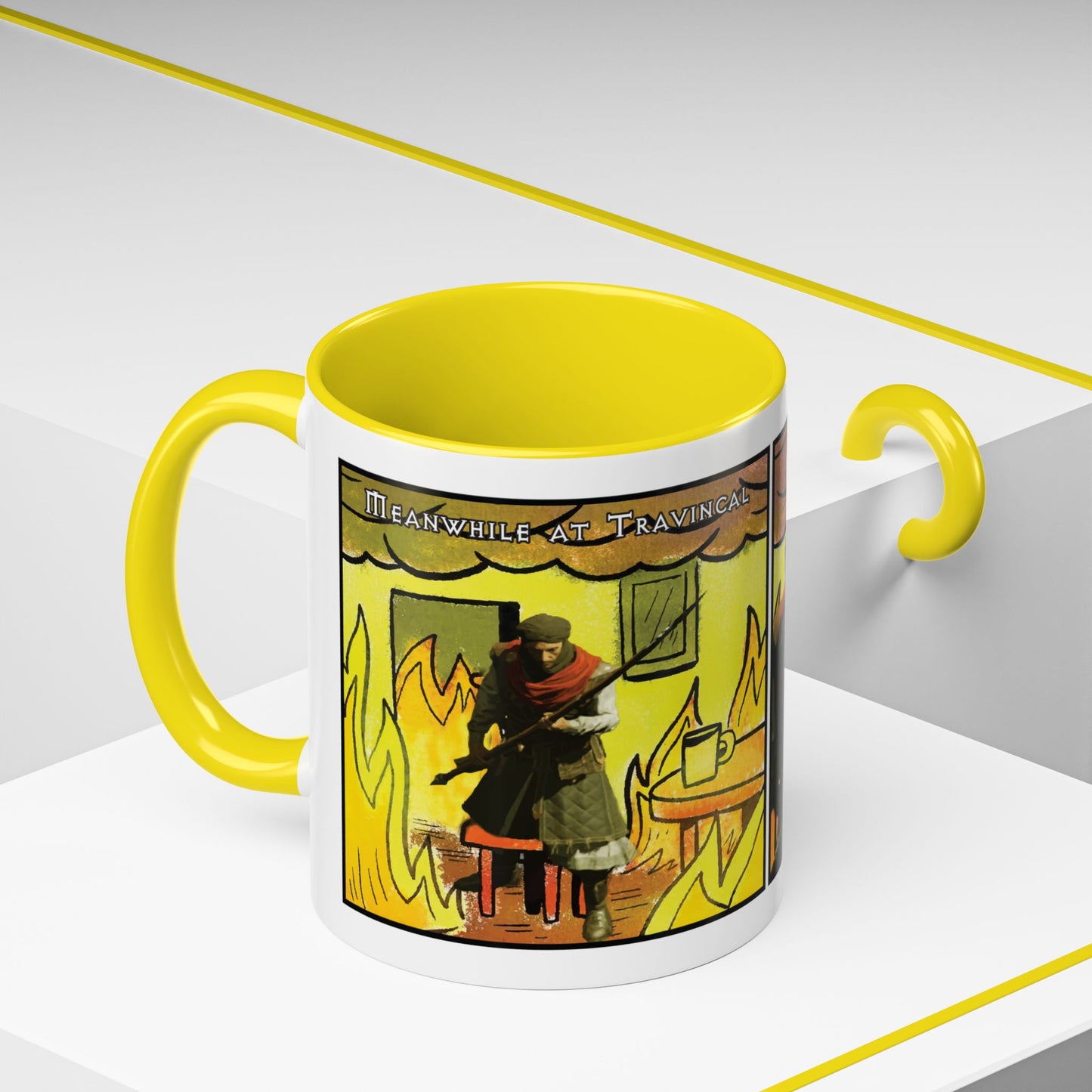 UK Product - "This is fine" Travincal 11oz Coffee Mug – For Diablo II Resurrected Players and Coffee Lovers