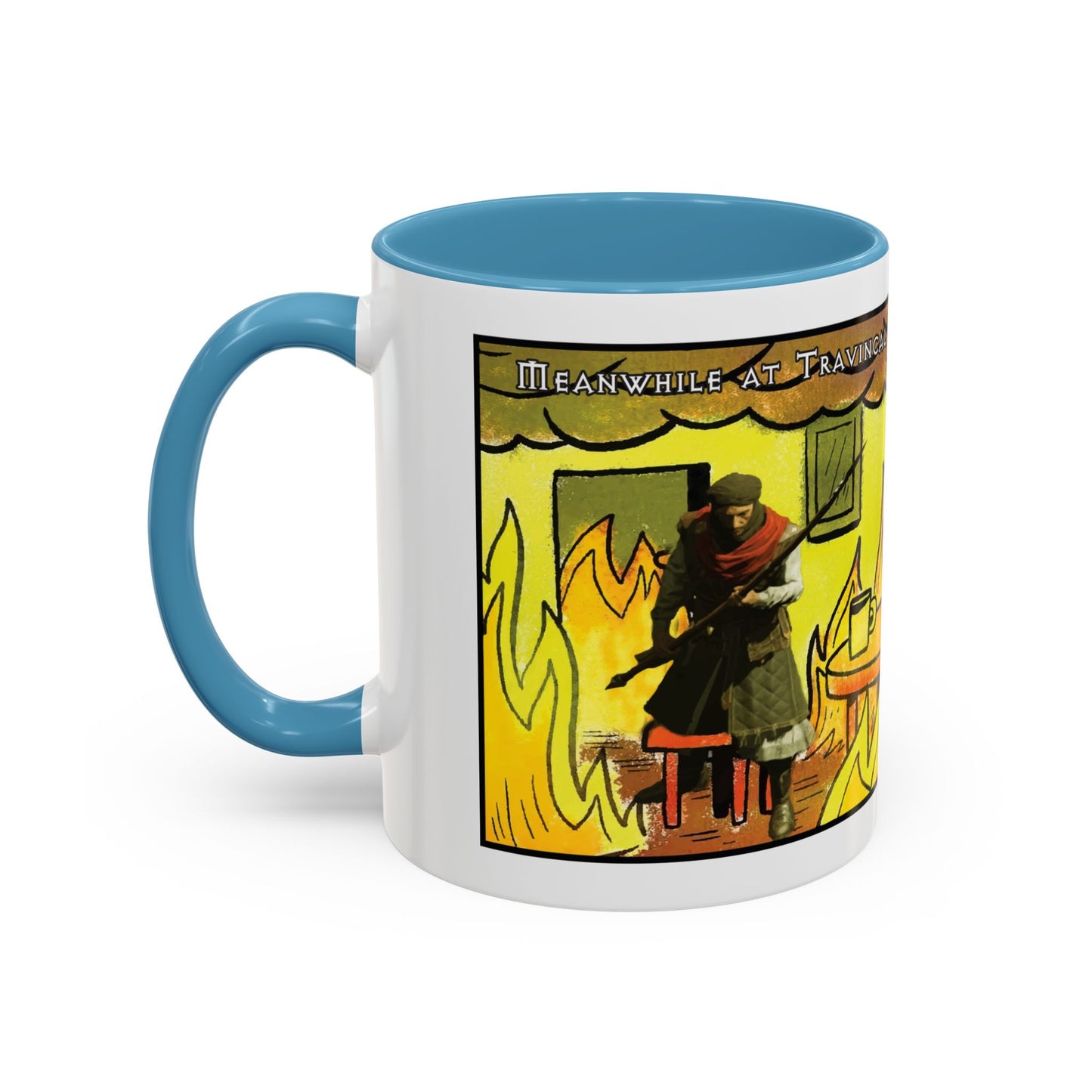 "This is fine" Travincal Mercenary 11oz and 15oz Coffee Mug – For Diablo II Resurrected Players and Coffee Lovers