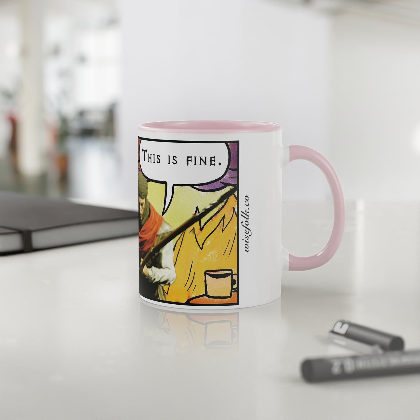 EU Product - "This is fine" Travincal 11oz Coffee Mug – For Diablo II Resurrected Players and Coffee Lovers