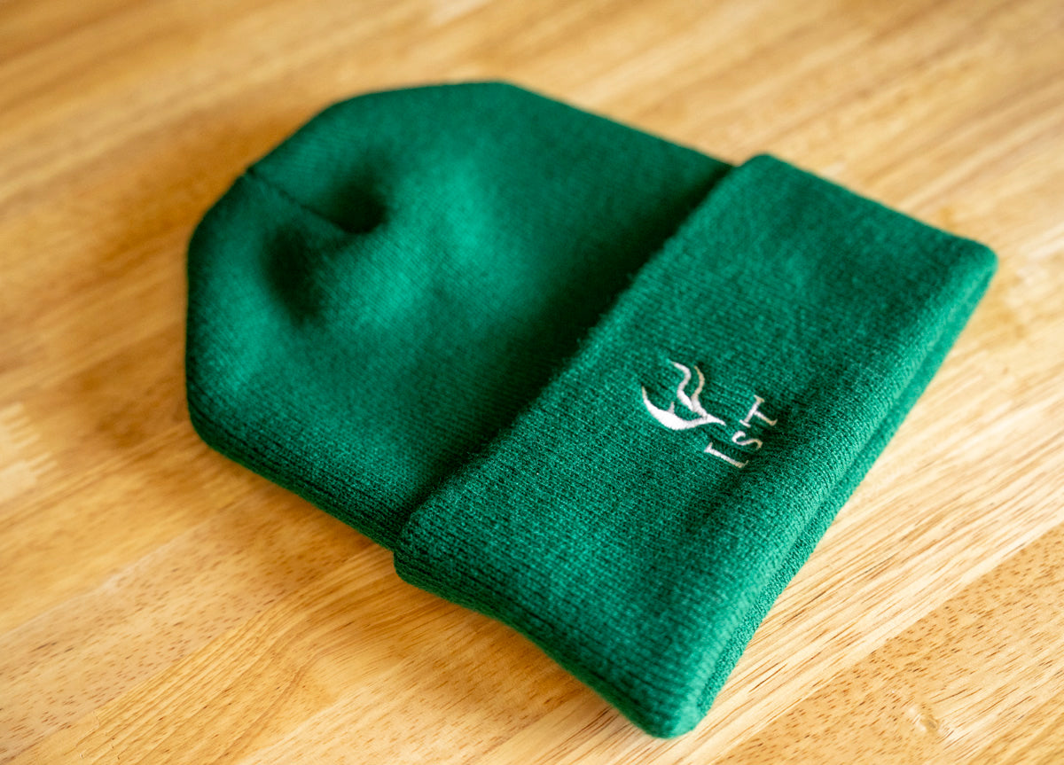 'Ist'ed HARLEQUIN CREST, Embroidered Unique Shako - Stylish Green Beanie for Every D2R Ladder Season