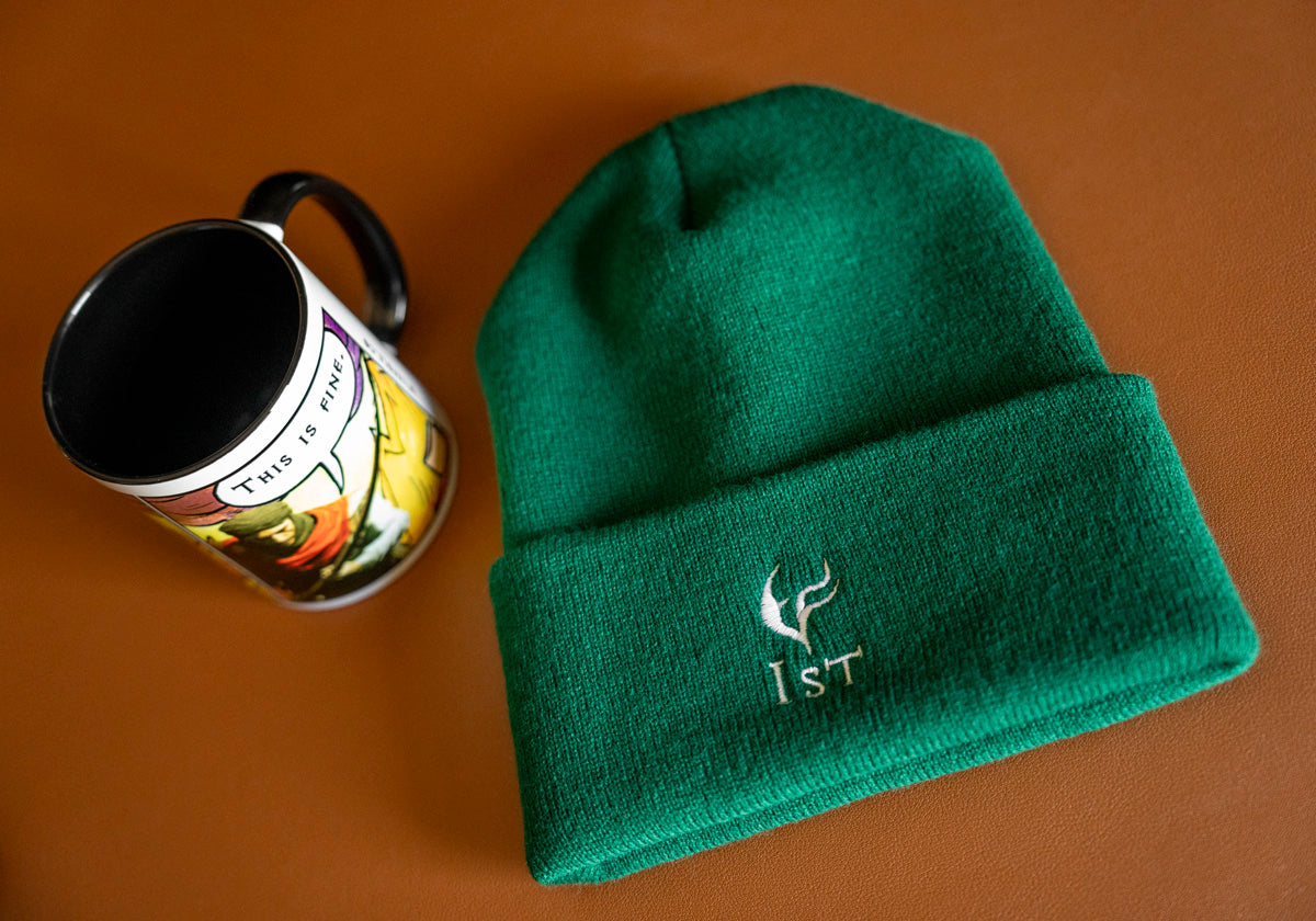 'Ist'ed HARLEQUIN CREST, Embroidered Unique Shako - Stylish Green Beanie for Every D2R Ladder Season