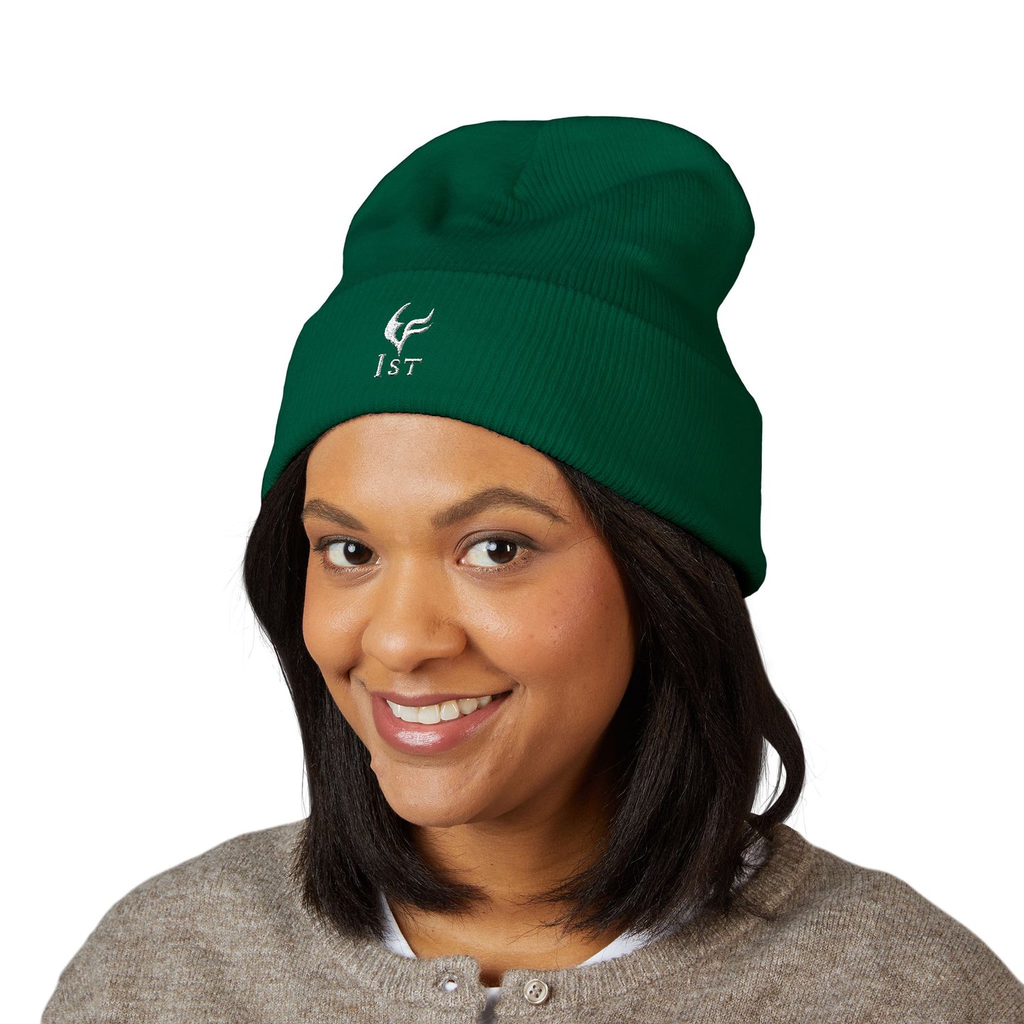 'Ist'ed HARLEQUIN CREST, Embroidered Unique Shako - Stylish Green Beanie for Every D2R Ladder Season