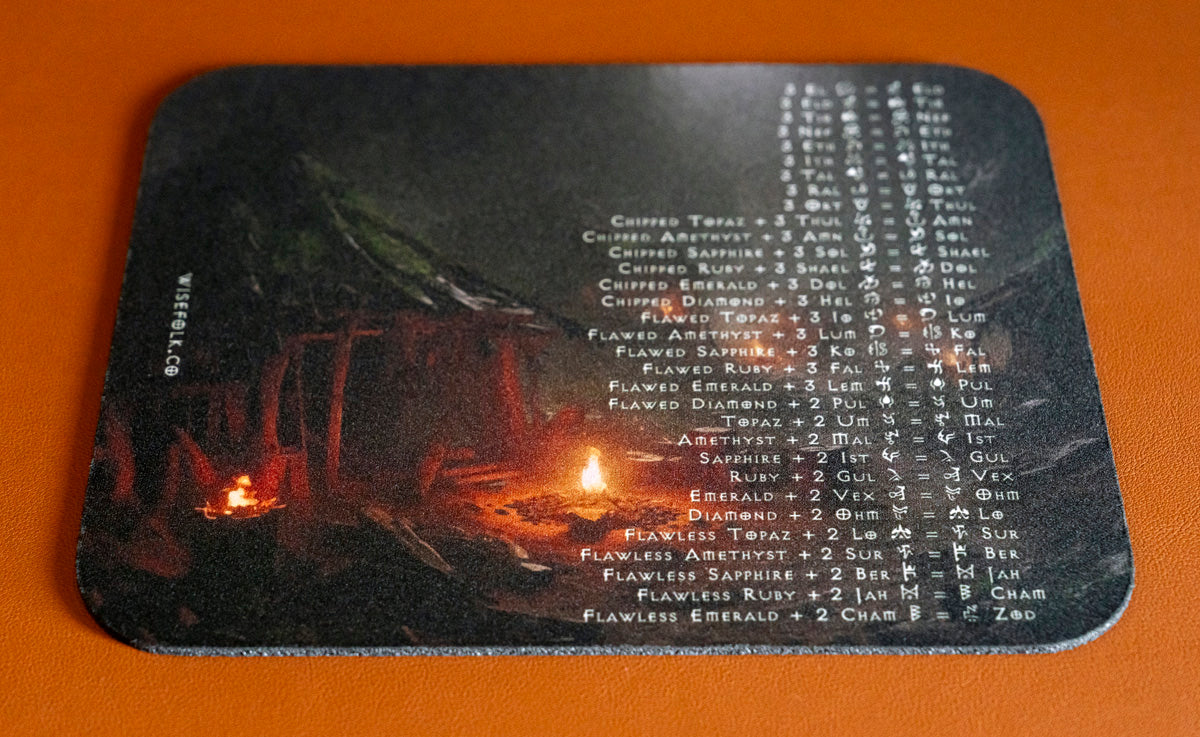 Diablo II Resurrected Horadric Cube Recipes Square Gamer Mouse Pad