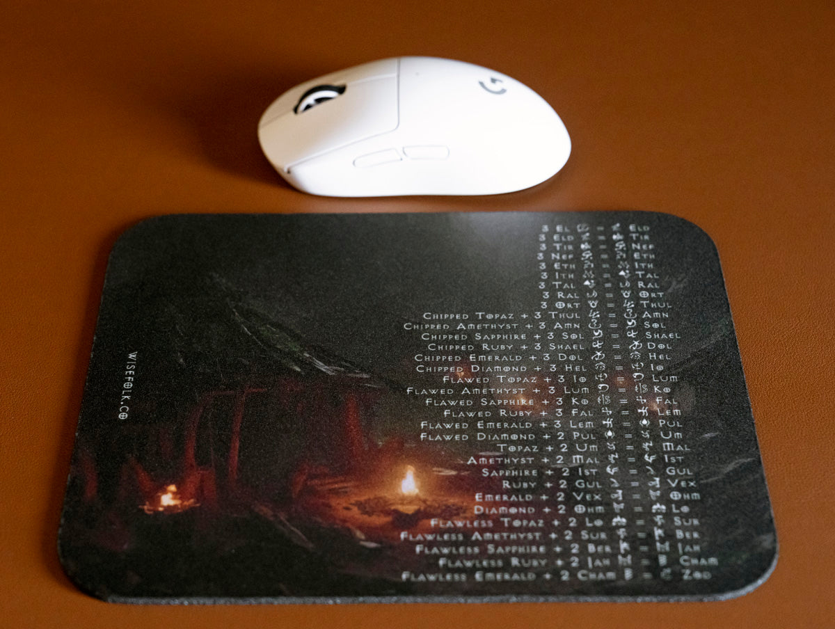 Diablo II Resurrected Horadric Cube Recipes Square Gamer Mouse Pad