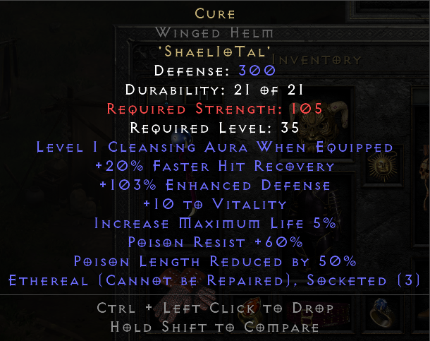 CURE 'Shael Io Tal' Runeword Helm Stylish Flat Bill Snapback Hat
