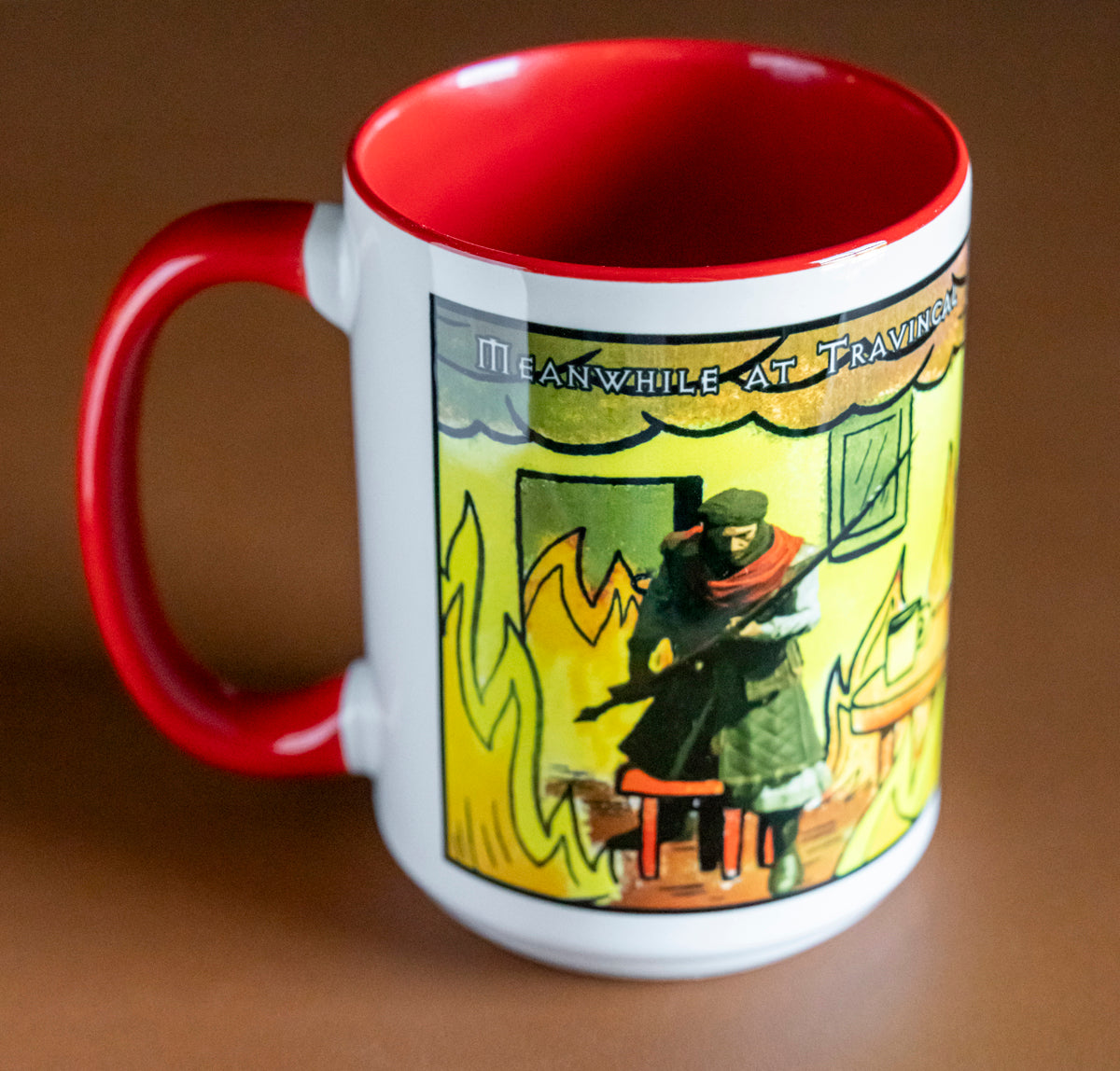 "This is fine" Travincal Mercenary 11oz and 15oz Coffee Mug – For Diablo II Resurrected Players and Coffee Lovers