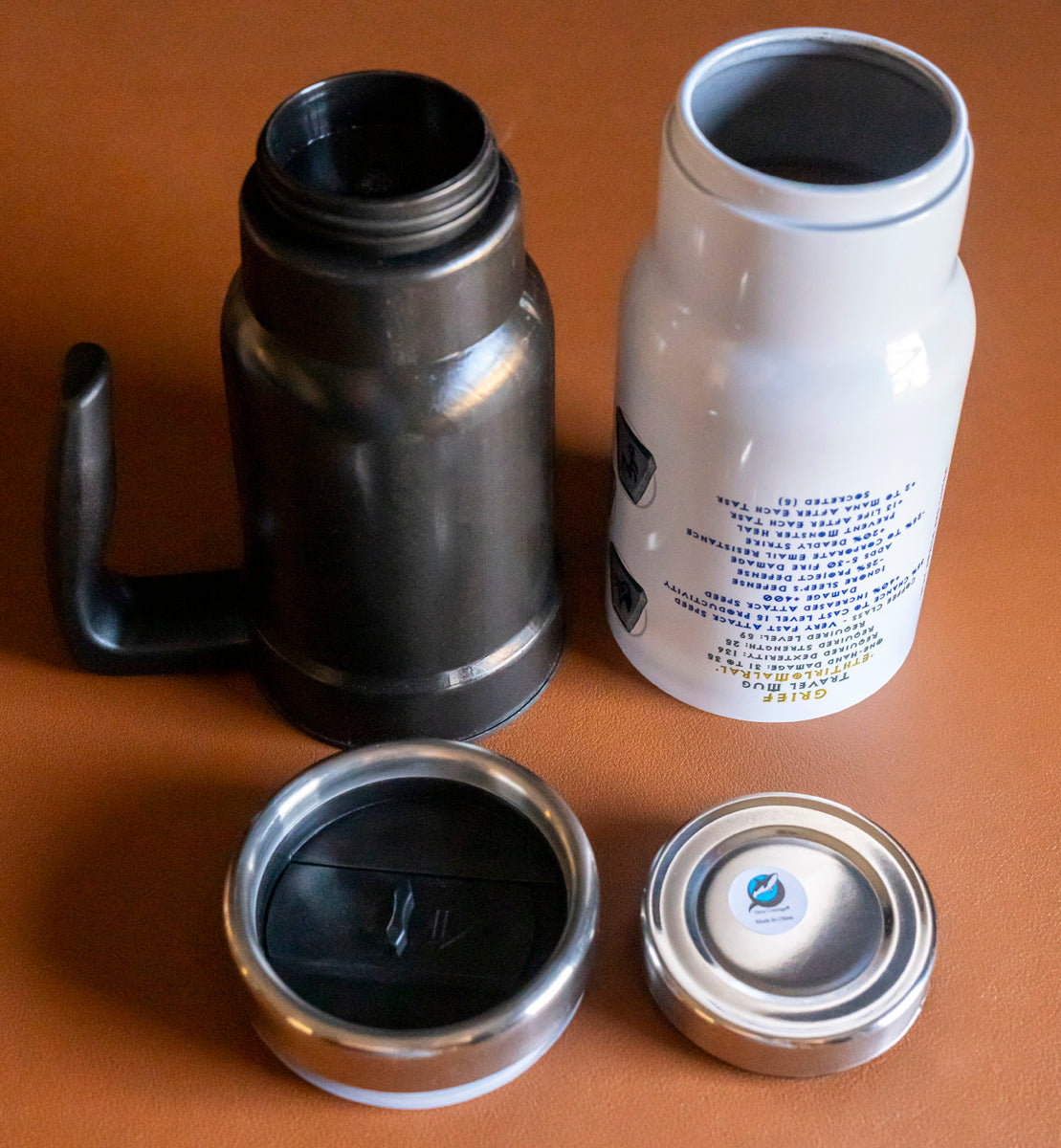 The GRIEF 'Eth Tir Lo Mal Ral' Runeword - Superior Stainless Steel and Plastic Travel 14oz Mug with Item Stats, Coffee Cup Gift for Busy Professionals, D2R Travel Mug, For Hot or Cold Beverage