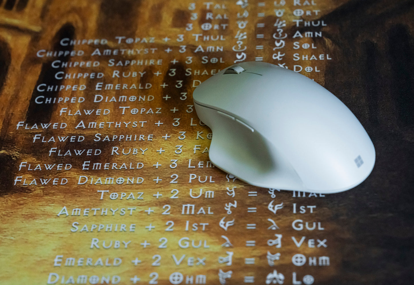 Diablo II Resurrected Horadric Cube Recipes Act 2 Desk Mat Gamer Mouse Pad Lut Gholein Sand City Painting Desk Mat, 3 Sizes, 12" x 18", 12" x 22", 16" x 32"