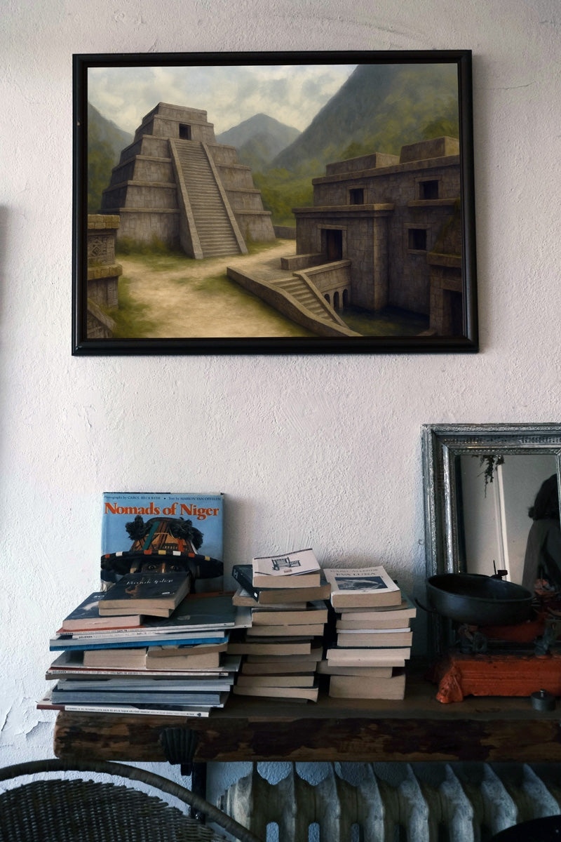 De_Aztec Bombsite B - Counter-Strike Art Digital Painting Poser Framed Wall Print