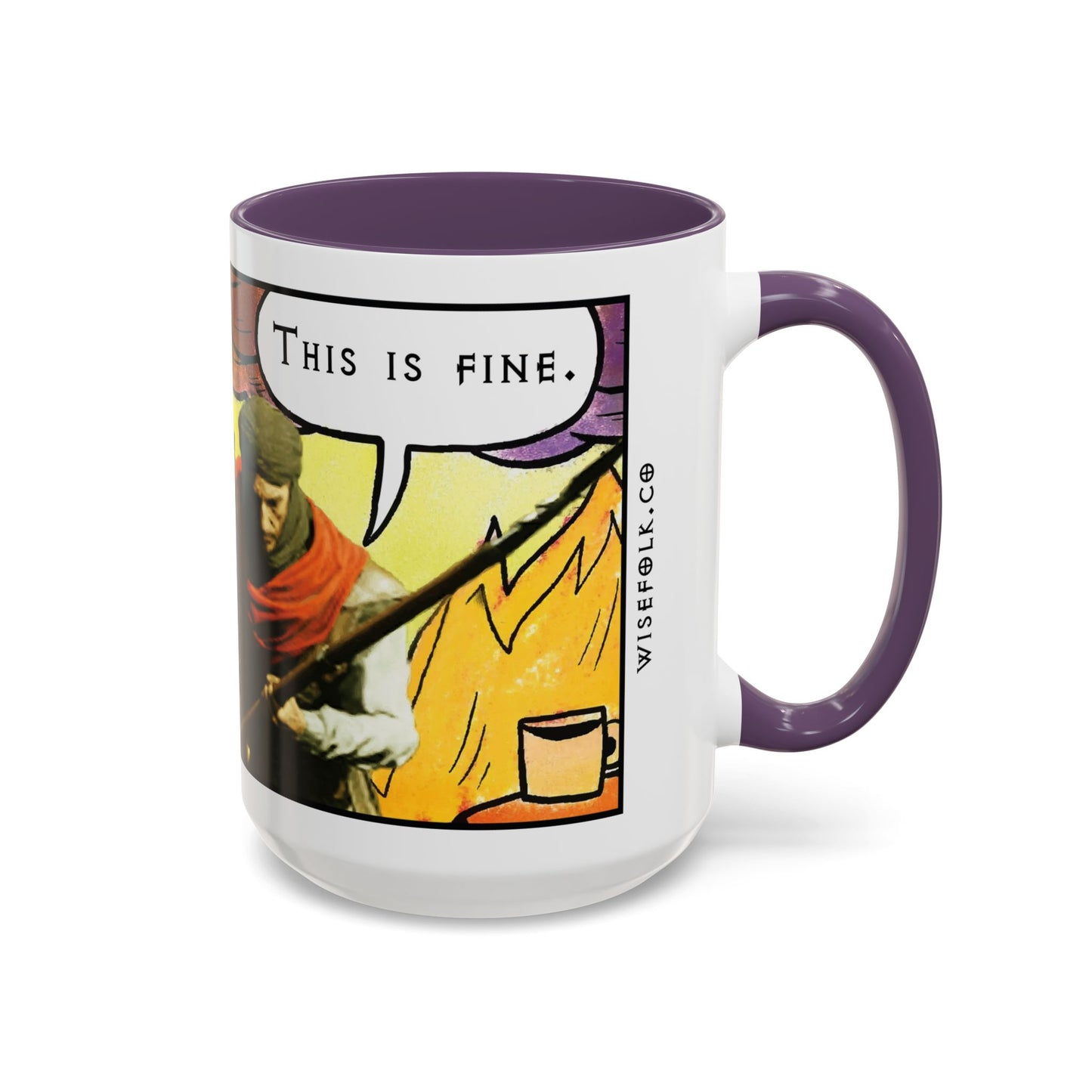 "This is fine" Travincal Mercenary 11oz and 15oz Coffee Mug – For Diablo II Resurrected Players and Coffee Lovers