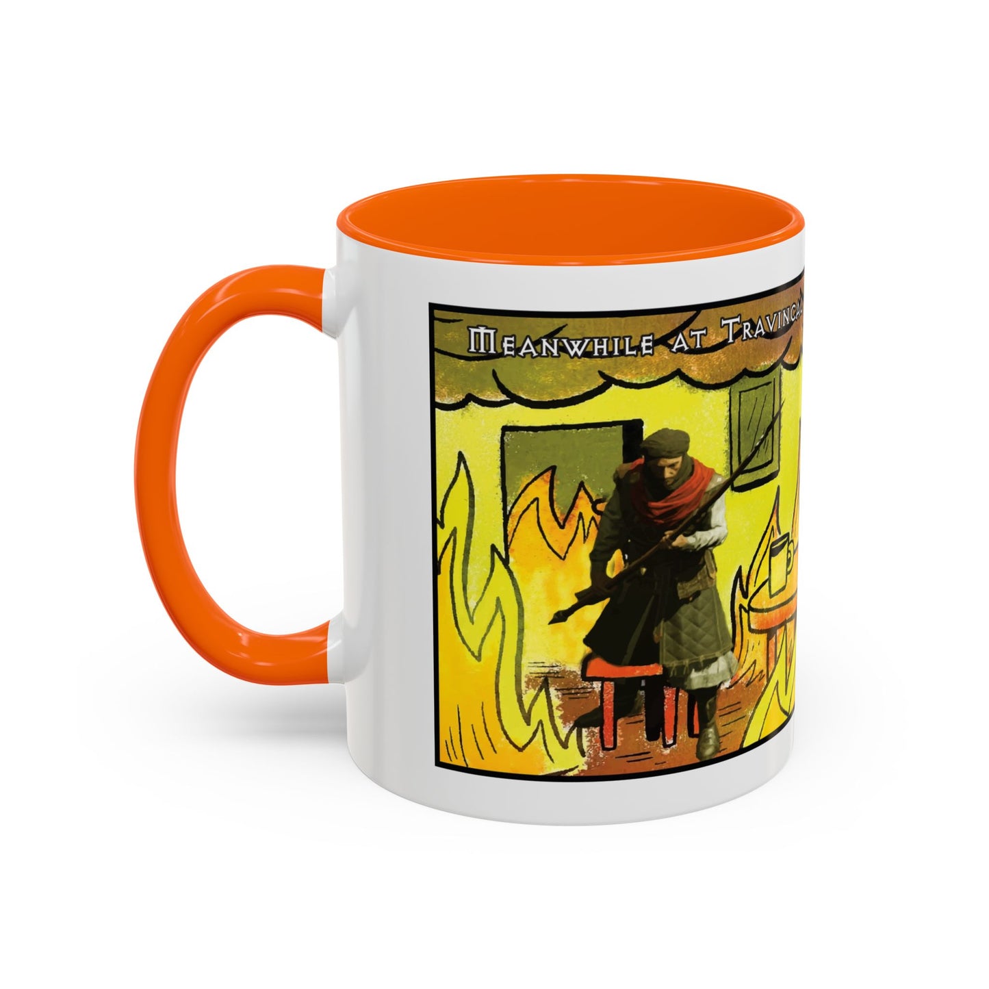 "This is fine" Travincal Mercenary 11oz and 15oz Coffee Mug – For Diablo II Resurrected Players and Coffee Lovers