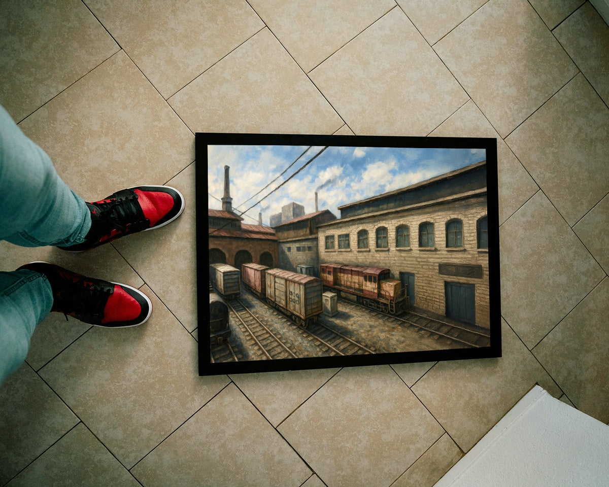 De_Train Bombsite A - Counter-Strike Art Digital Painting Poster Framed Wall Print