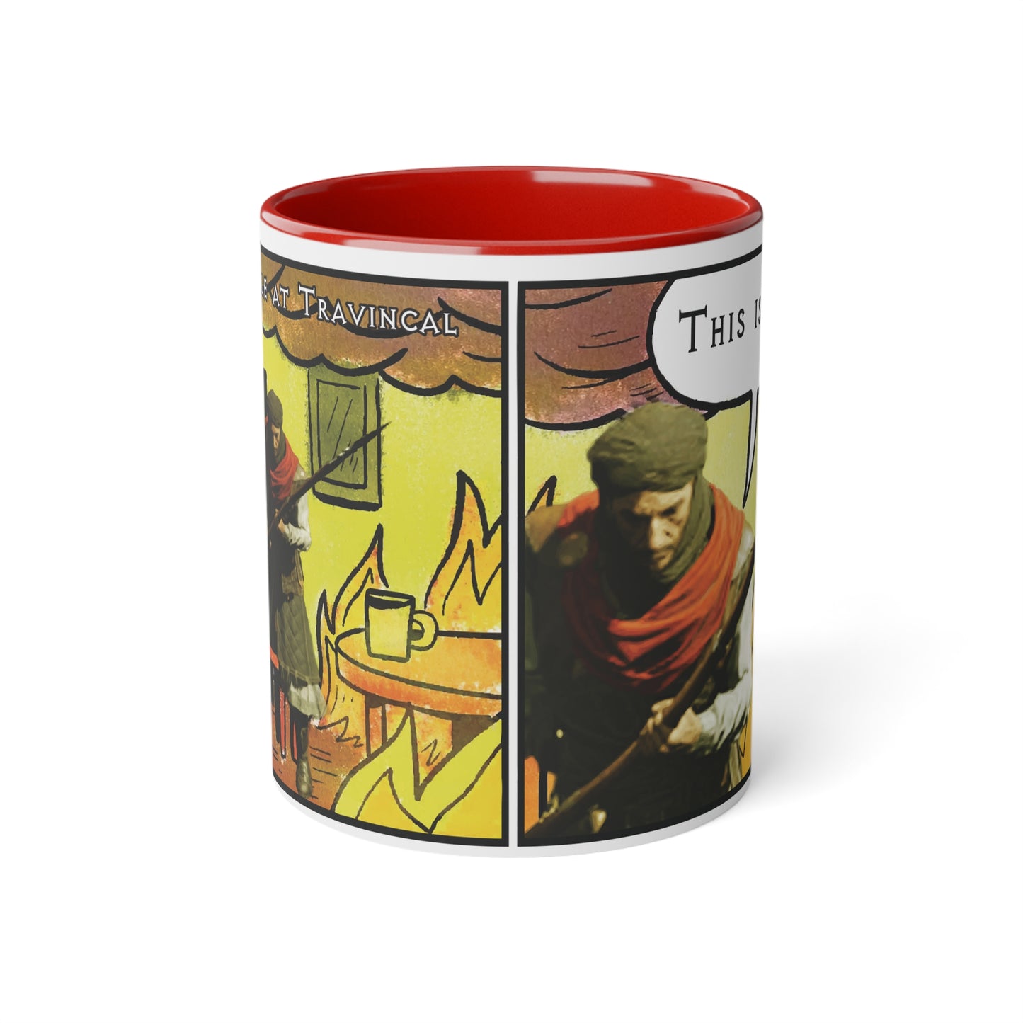 EU Product - "This is fine" Travincal 11oz Coffee Mug – For Diablo II Resurrected Players and Coffee Lovers