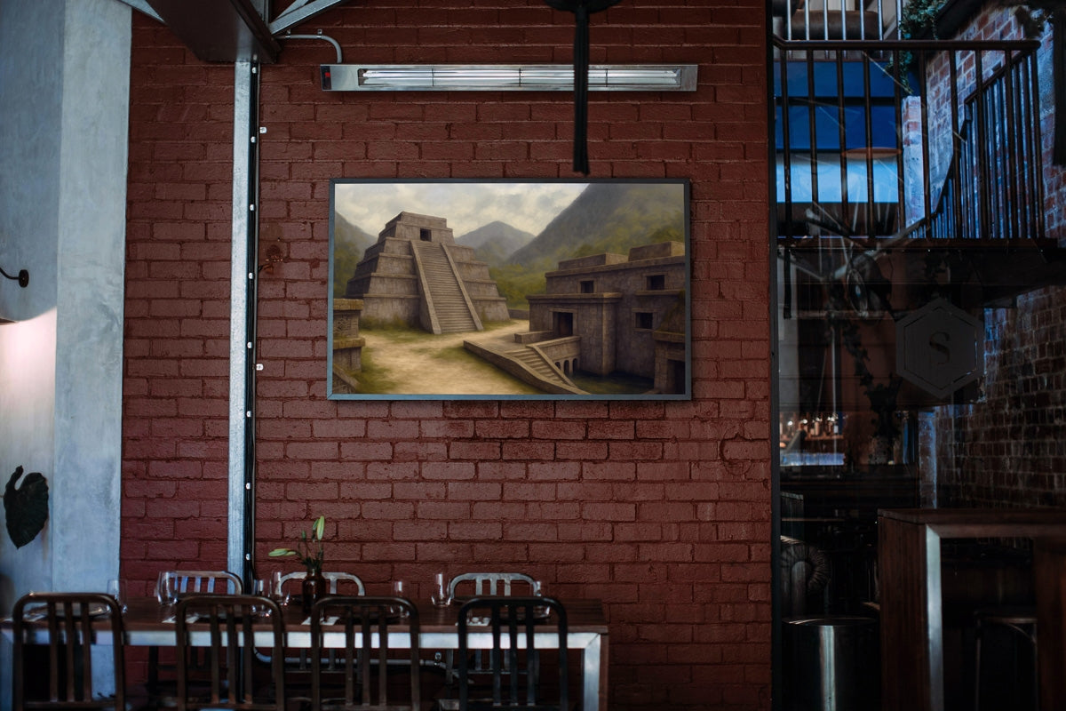 De_Aztec Bombsite B - Counter-Strike Art Digital Painting Poser Framed Wall Print