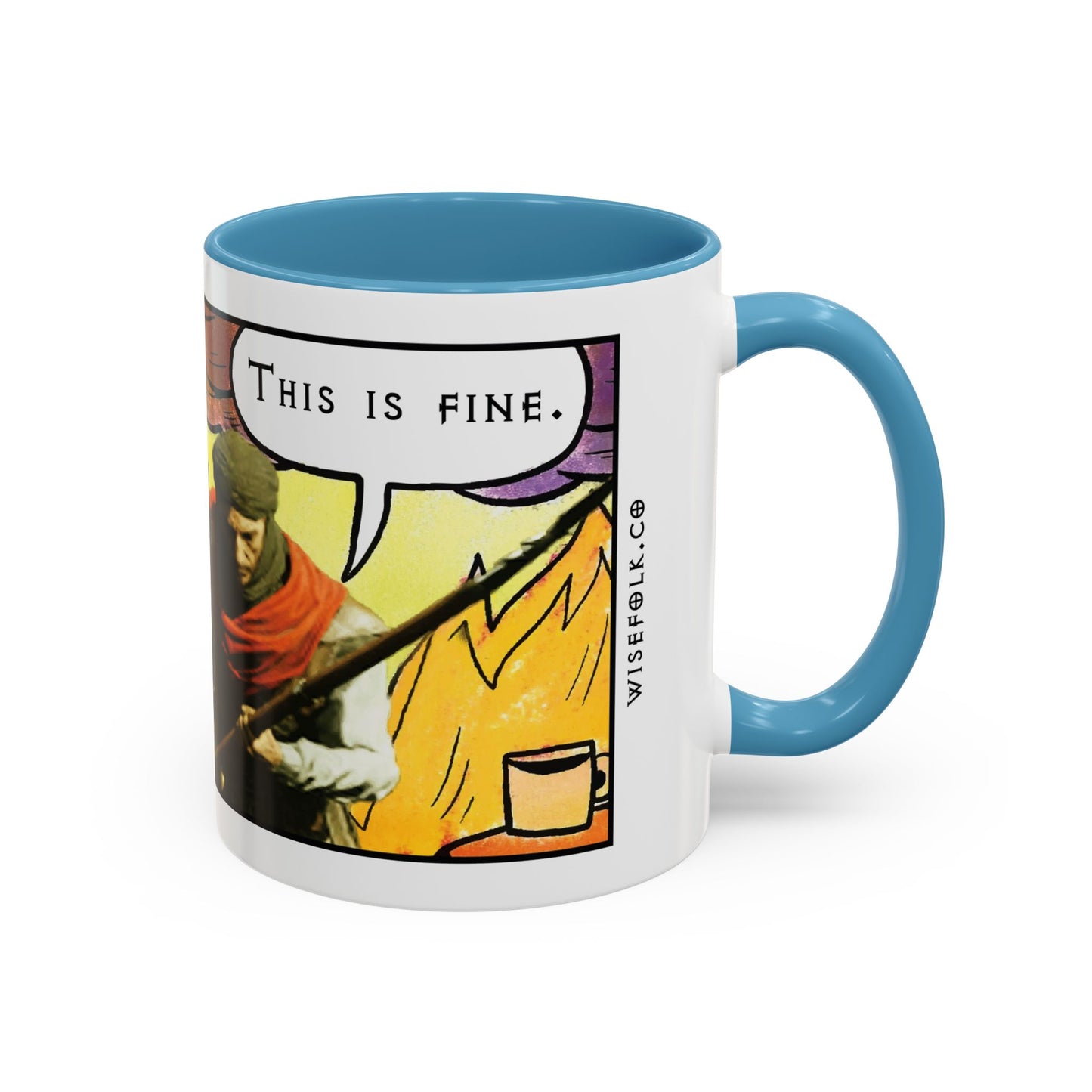 "This is fine" Travincal Mercenary 11oz and 15oz Coffee Mug – For Diablo II Resurrected Players and Coffee Lovers