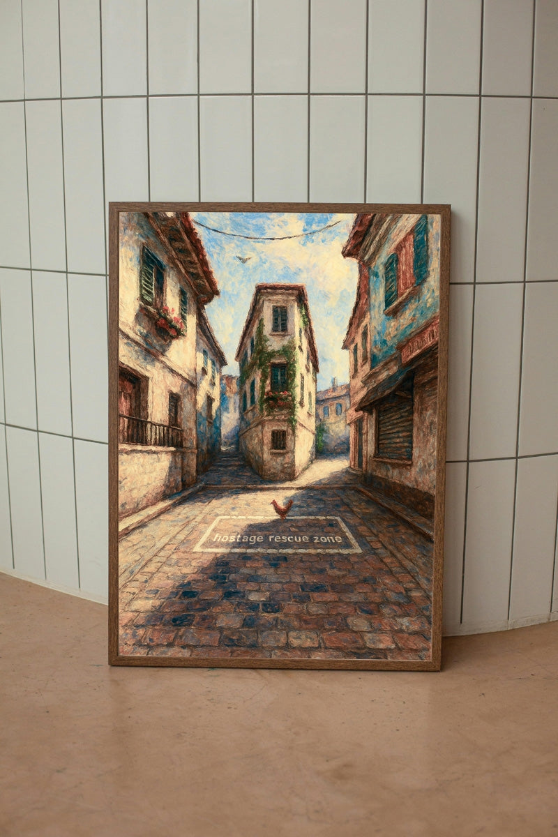 Cs_Italy CT Spawn Site - Counter-Strike Art Digital Painting Poster Framed Wall Print