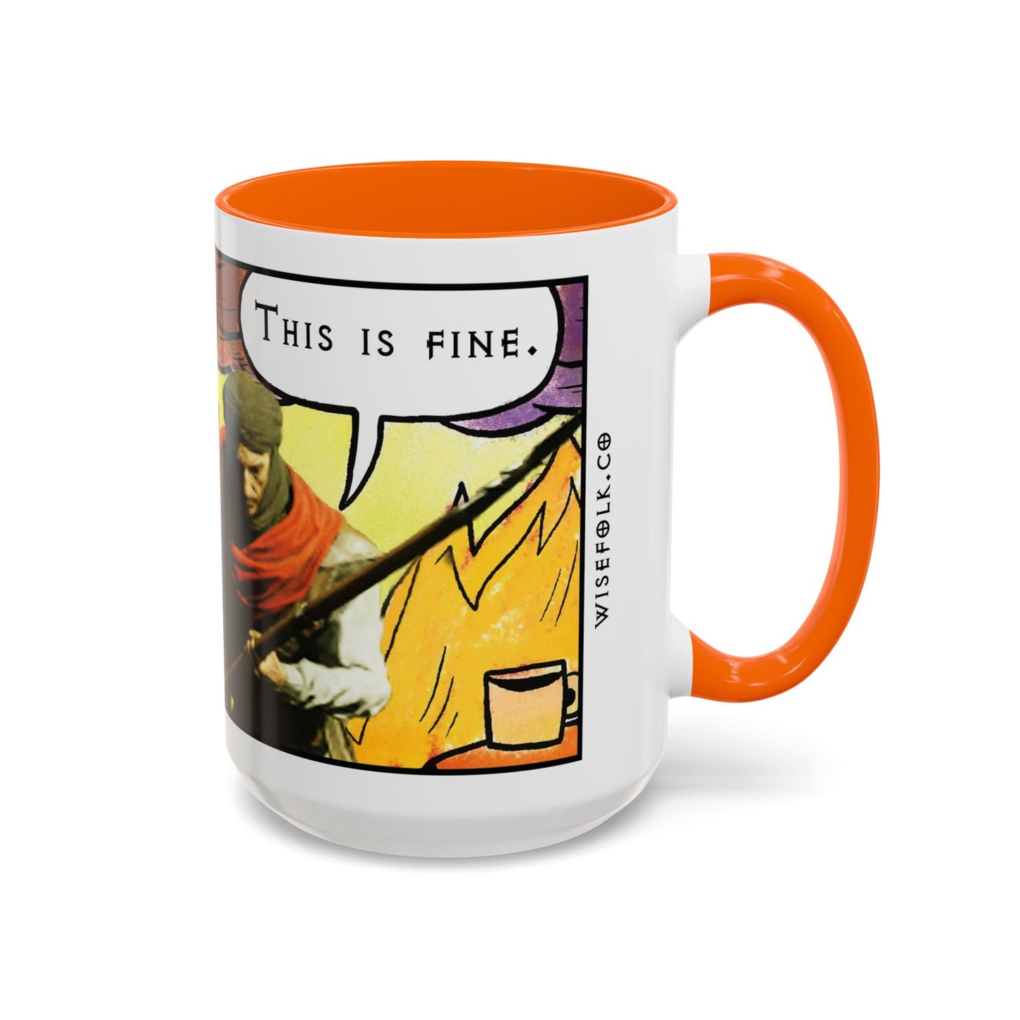 "This is fine" Travincal Mercenary 11oz and 15oz Coffee Mug – For Diablo II Resurrected Players and Coffee Lovers
