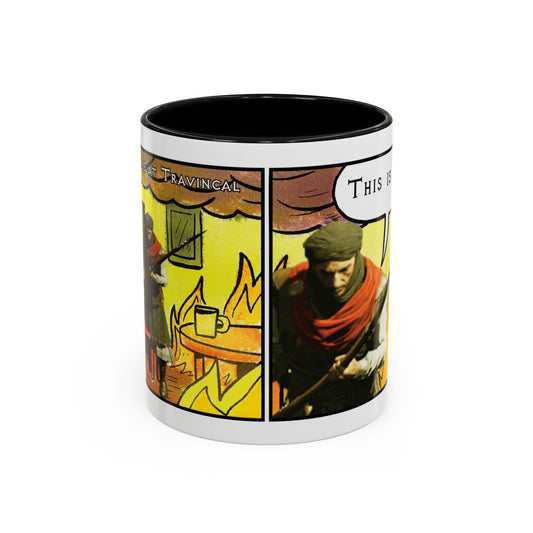 "This is fine" Travincal Mercenary 11oz and 15oz Coffee Mug – For Diablo II Resurrected Players and Coffee Lovers