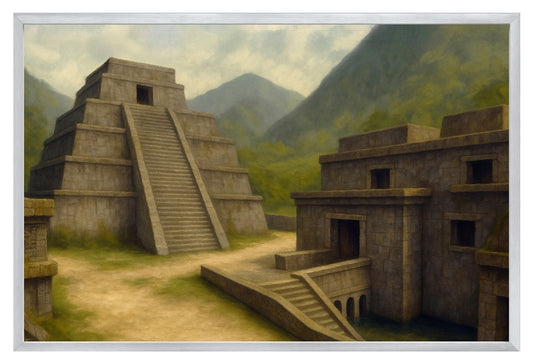 De_Aztec Bombsite B - Counter-Strike Art Digital Painting Poser Framed Wall Print