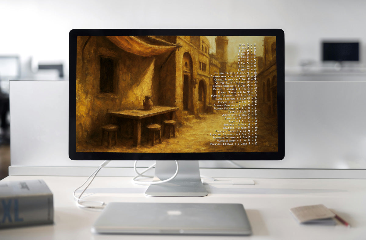 Diablo II Resurrected Horadric Cube Recipe Act 2 Lut Gholein Style Wallpaper - Digital Files