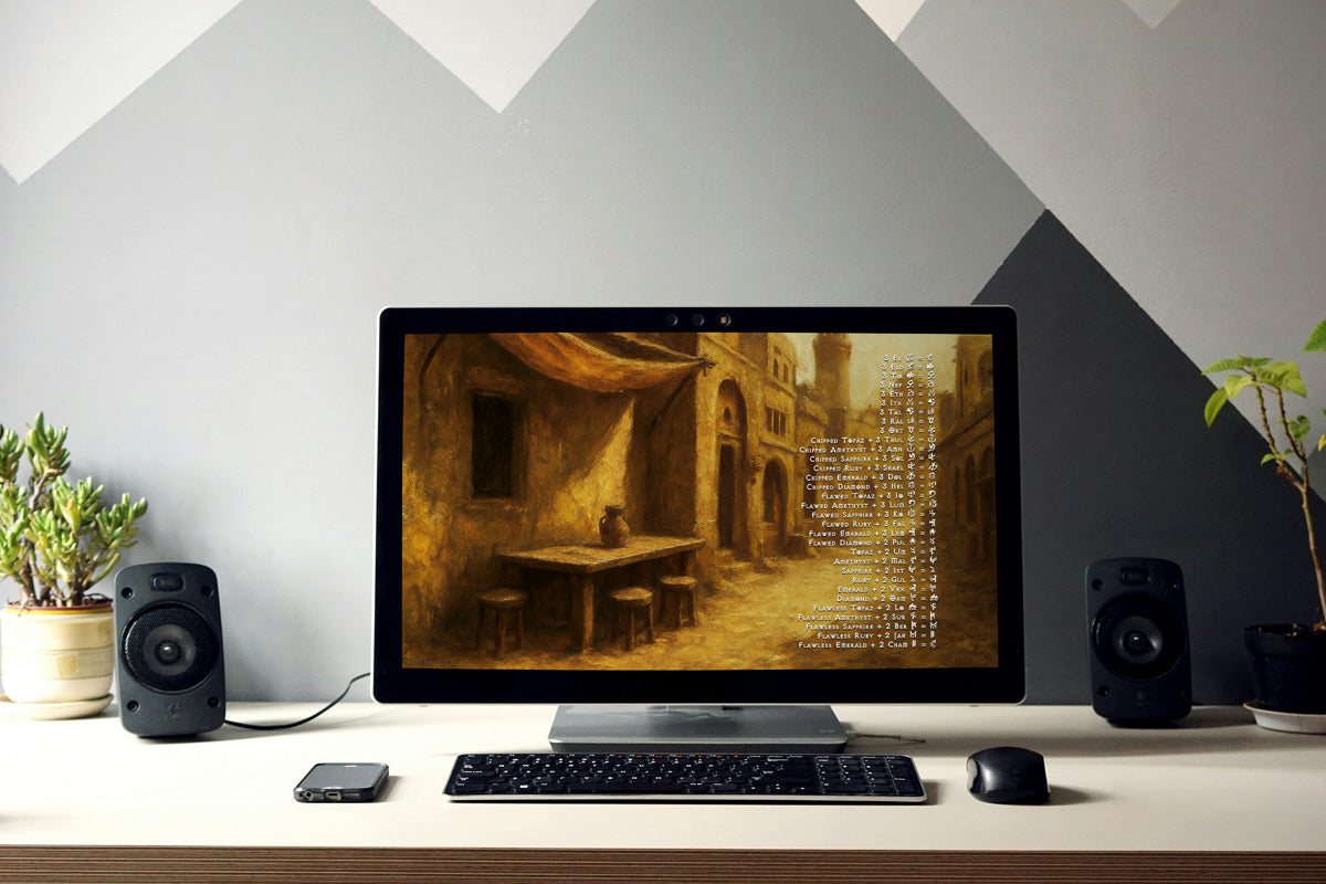 Diablo II Resurrected Horadric Cube Recipe Act 2 Lut Gholein Style Wallpaper - Digital Files