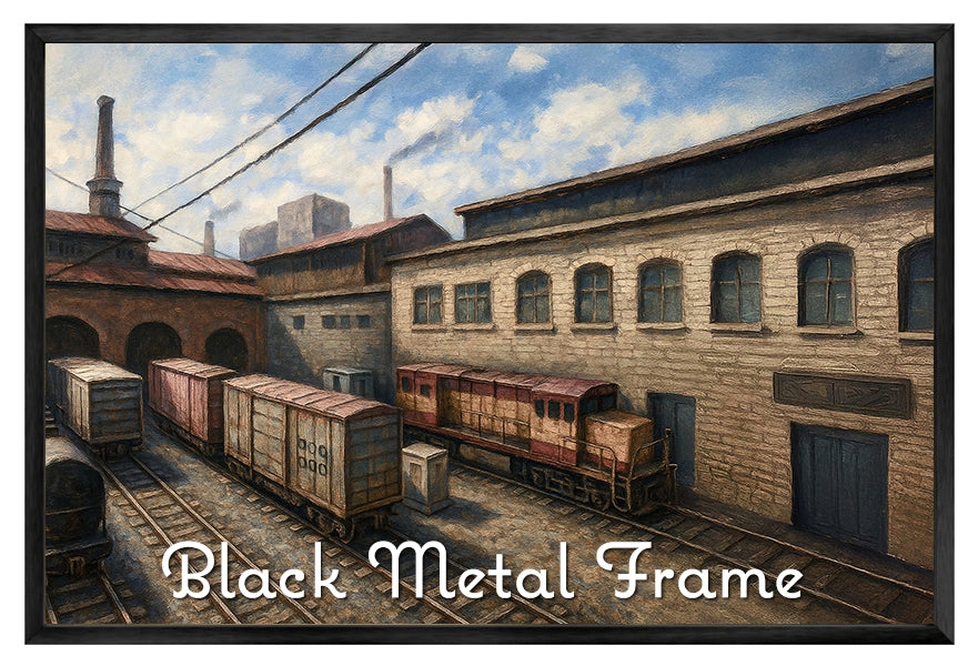 De_Train Bombsite A - Counter-Strike Art Digital Painting Poster Framed Wall Print