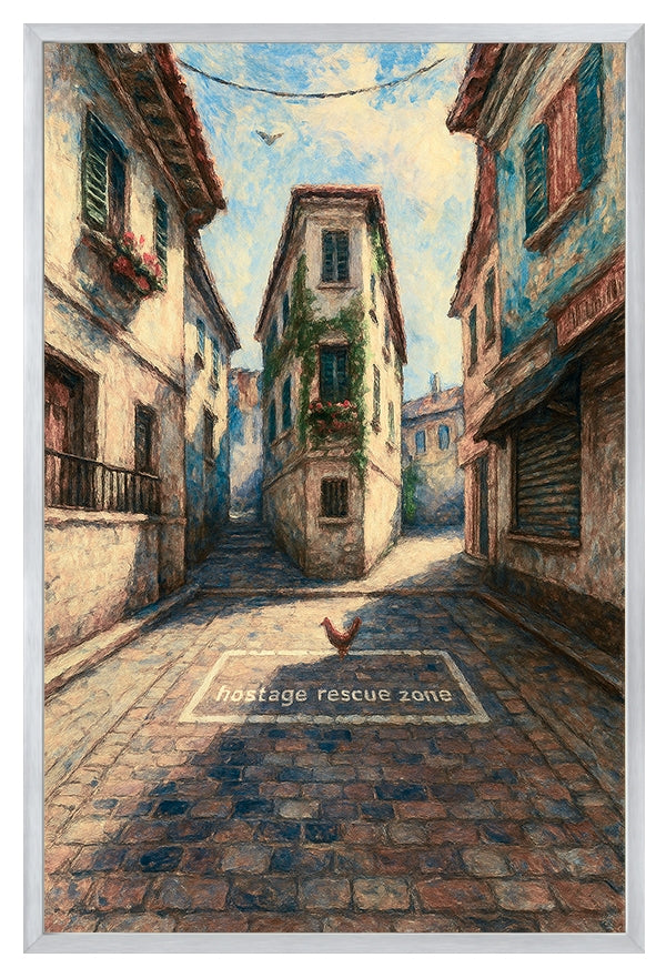 Cs_Italy CT Spawn Site - Counter-Strike Art Digital Painting Poster Framed Wall Print