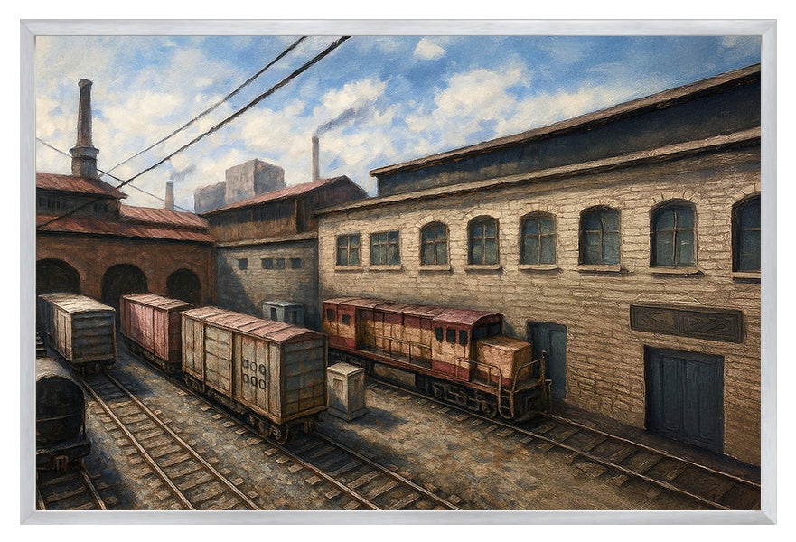 De_Train Bombsite A - Counter-Strike Art Digital Painting Poster Framed Wall Print