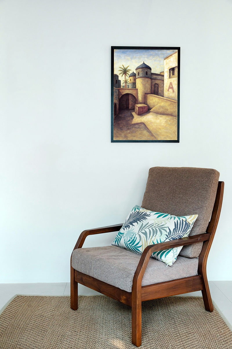 De_Dust2 Catwalk and Mid to Bombsite A - Counter-Strike Art Digital Painting Poster Framed Wall Print