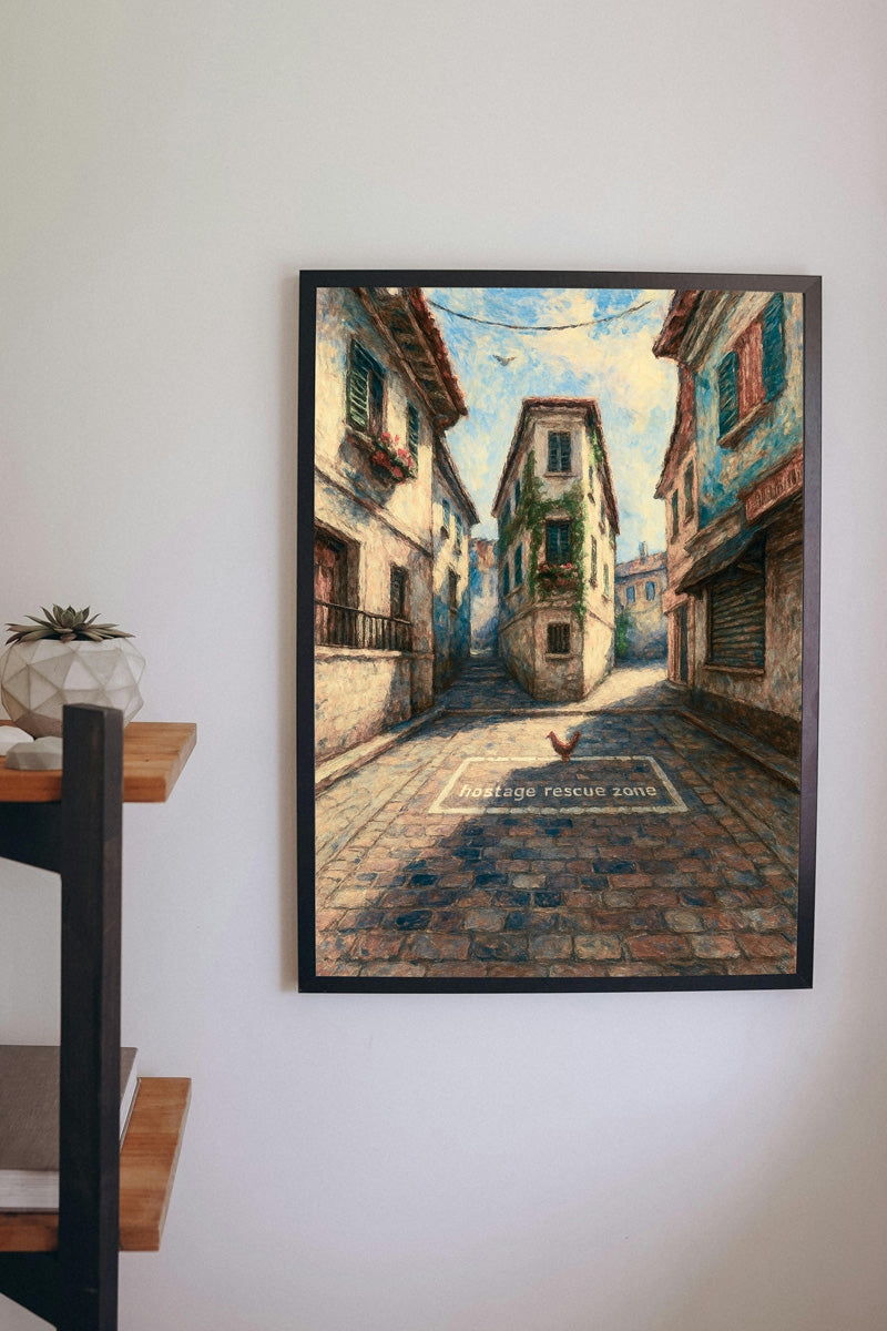 Cs_Italy CT Spawn Site - Counter-Strike Art Digital Painting Poster Framed Wall Print