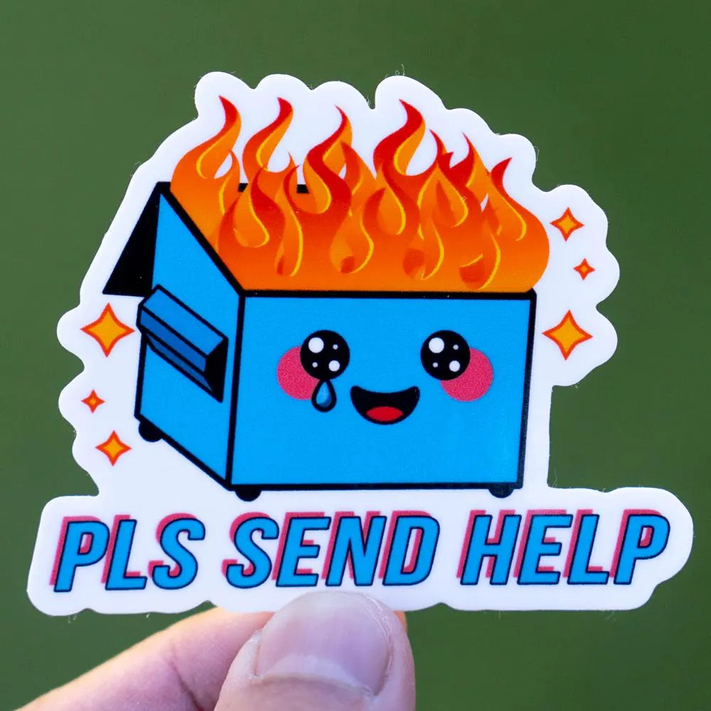 Find Help Sticker Please Send Help - Funny Waterproof Sticker for Laptops, Water Bottles ...