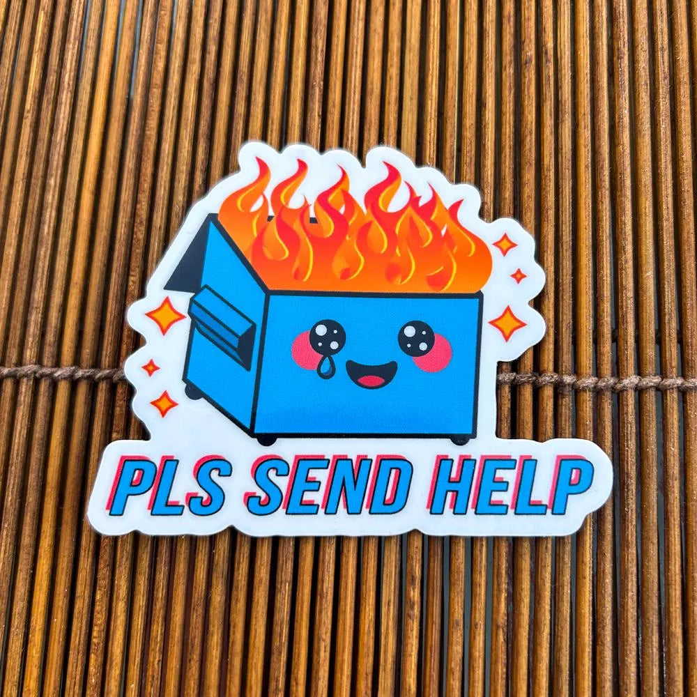 Please Send Help - Funny Waterproof Sticker for Laptops, Water Bottles and Smooth Surfaces